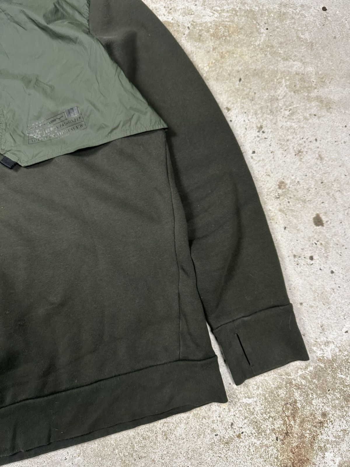 Oakley Vintage Oakley Khaki Nylon Hybrid Sweatshirt Crewneck Size US XL / EU 56 / 4 - 5 Thumbnail