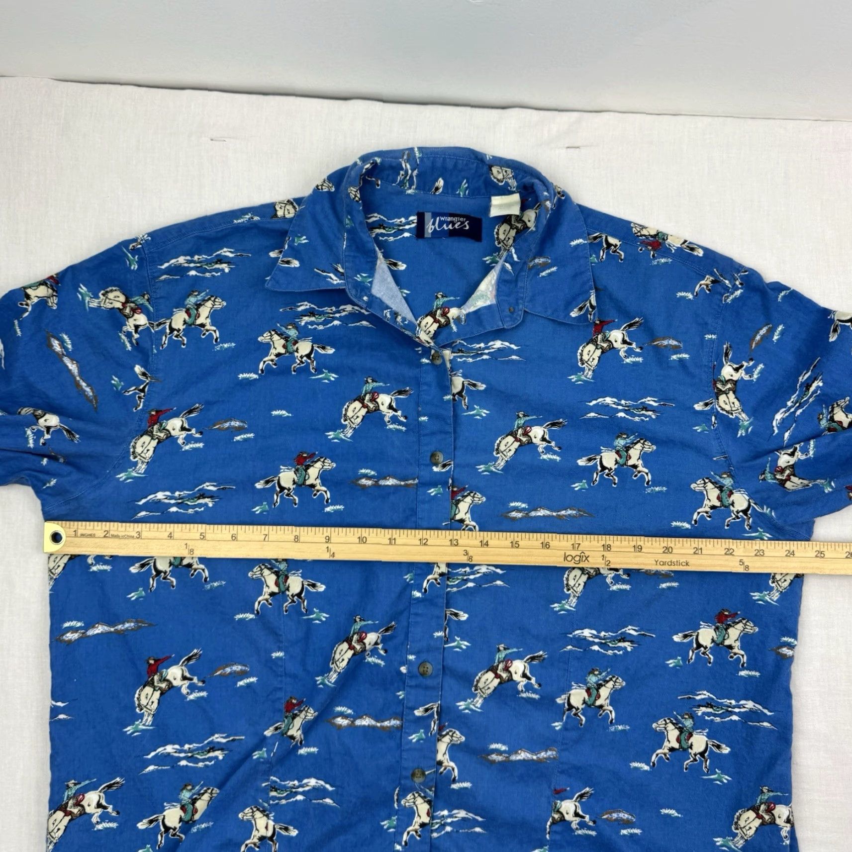 Wrangler VINTAGE Wrangler Western Shirt Adult Large Cowboy Graphic Print Long Sleeve Button-Up Country All Over Print Men Size US L / EU 52-54 / 3 - 6 Thumbnail
