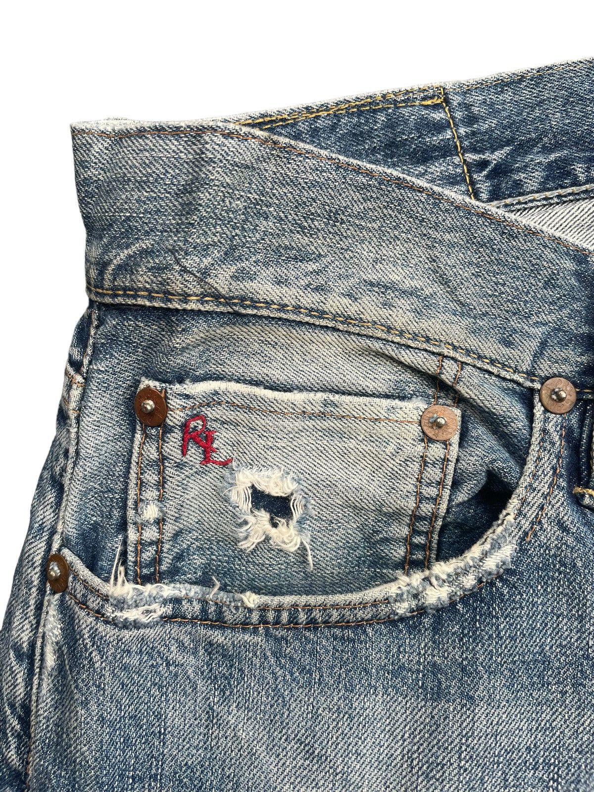 Ralph Lauren Ralph Lauren Slim Straight Distresed Denim Size US 33 - 5 Thumbnail