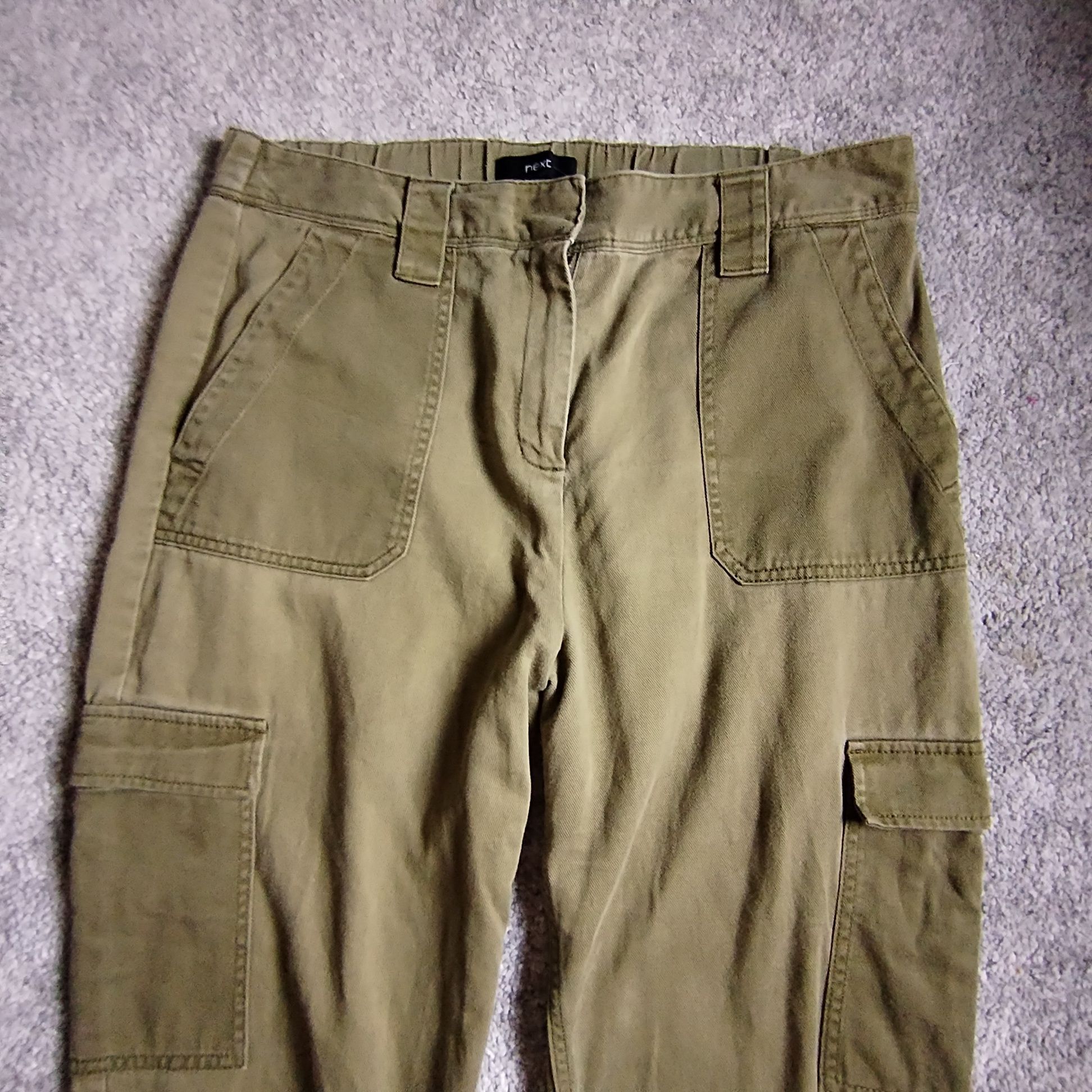 NEXT Pre-Loved Trousers UK 16R Khaki Cargo Pocket Cotton Utility Size 38" / US 16 / IT 52 - 4 Thumbnail