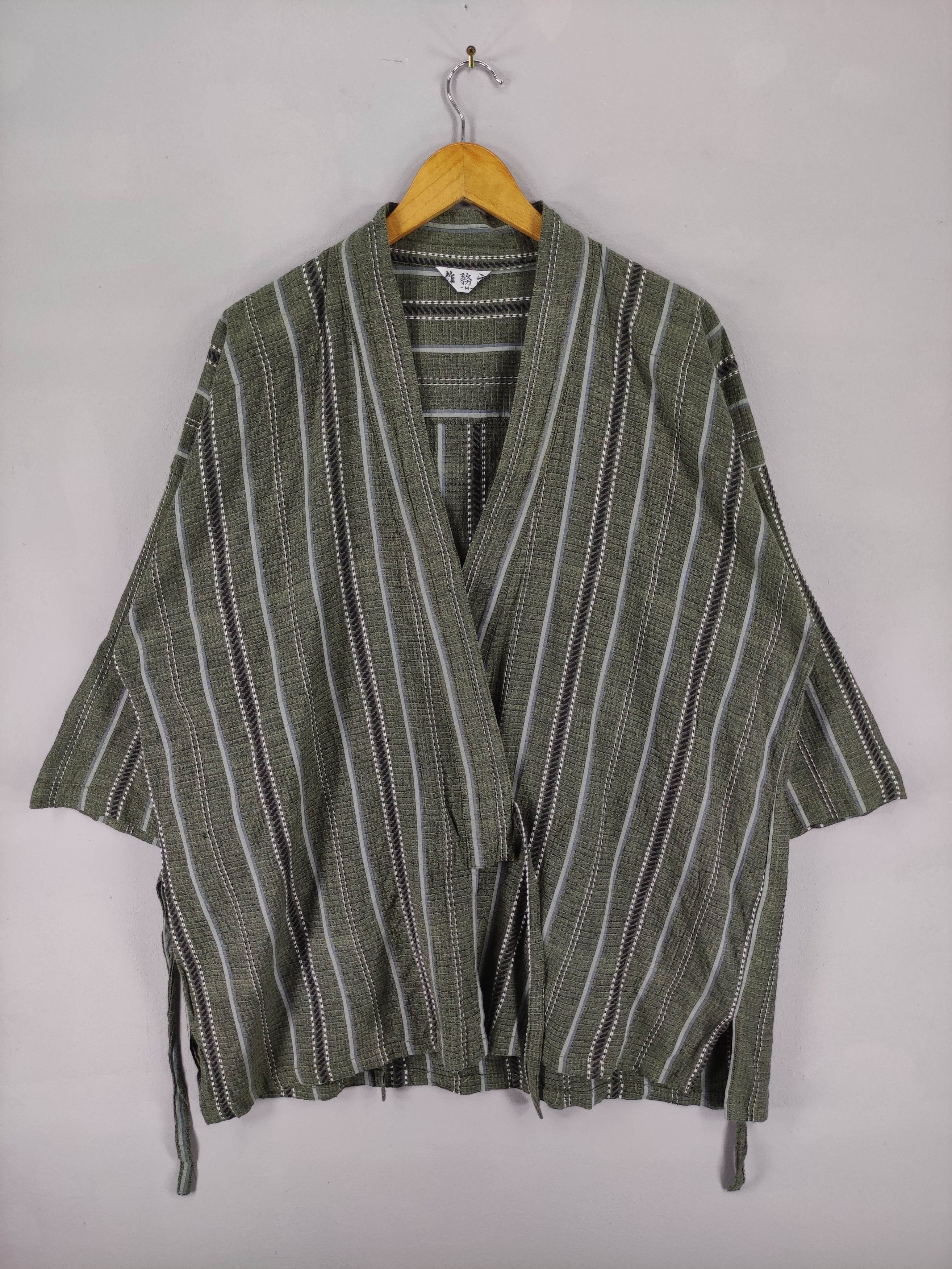 Vintage Japanese Kimono Striped One Set