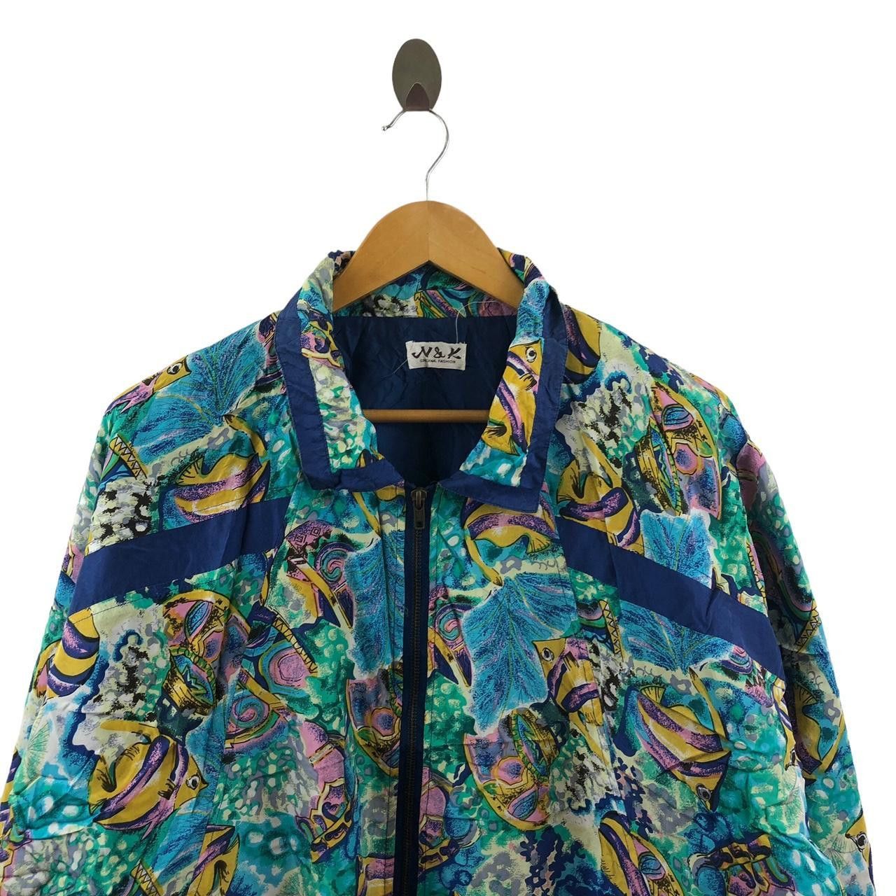 Japanese Brand Vintage 90’ N&K JAPAN Silk Nimo Fish Painting AOP Jacket Size XL / US 12-14 / IT 48-50 - 3 Thumbnail