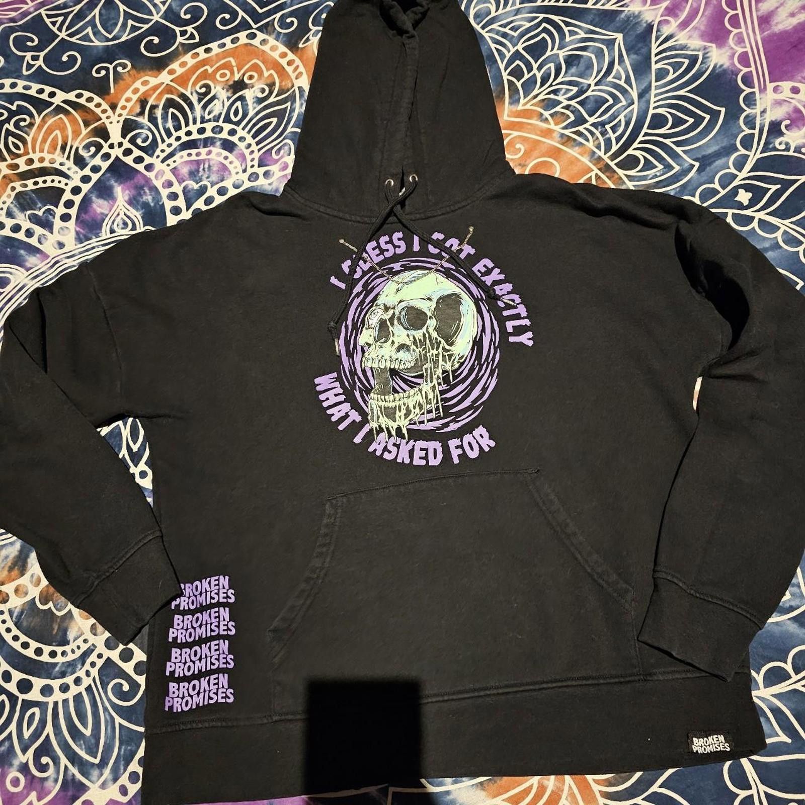 Broken Promises Co. Broken Promises Co. Women's Black and Purple Hoodie Size L / US 10 / IT 46 - 1 Thumbnail
