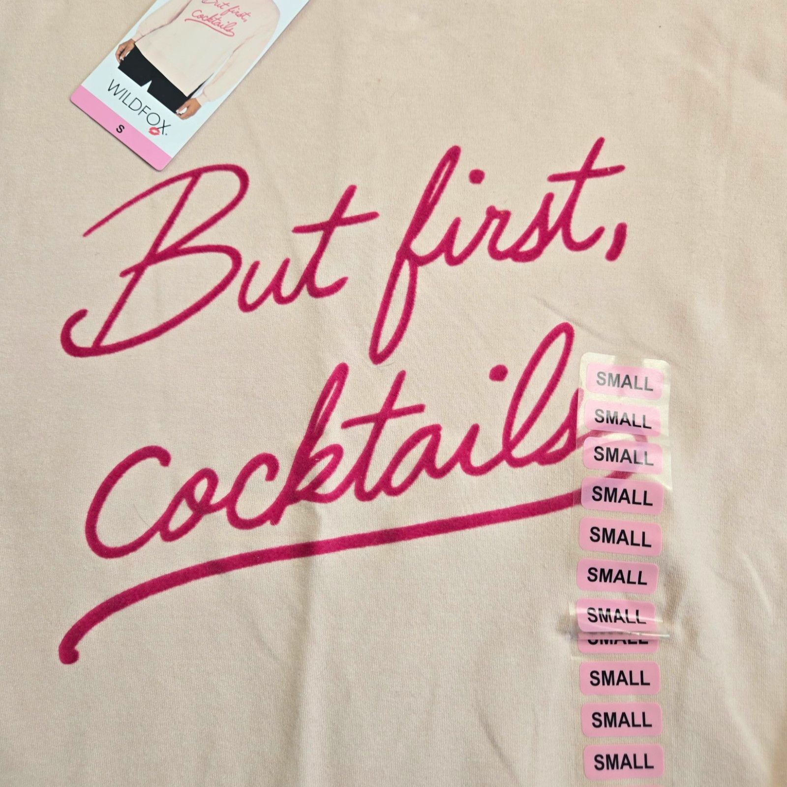 Wildfox Wildfox But First Cocktails Graphic Sweatshirt Small NWT Size S / US 4 / IT 40 - 3 Thumbnail