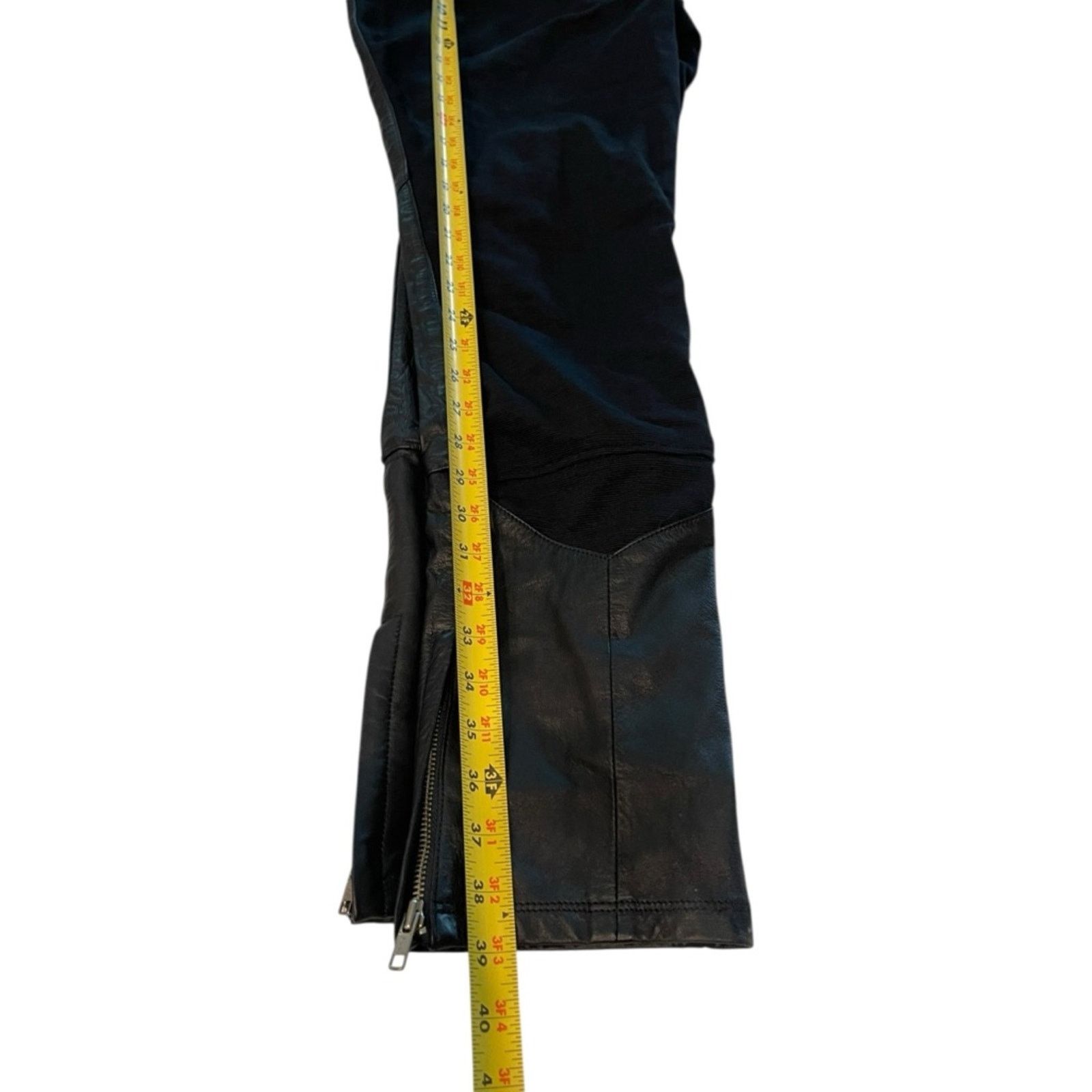 Harley Davidson Harley Davidson Pants: Black Leather Front, Spandex 36/8 Size 36" / US 14 / IT 50 - 5 Thumbnail