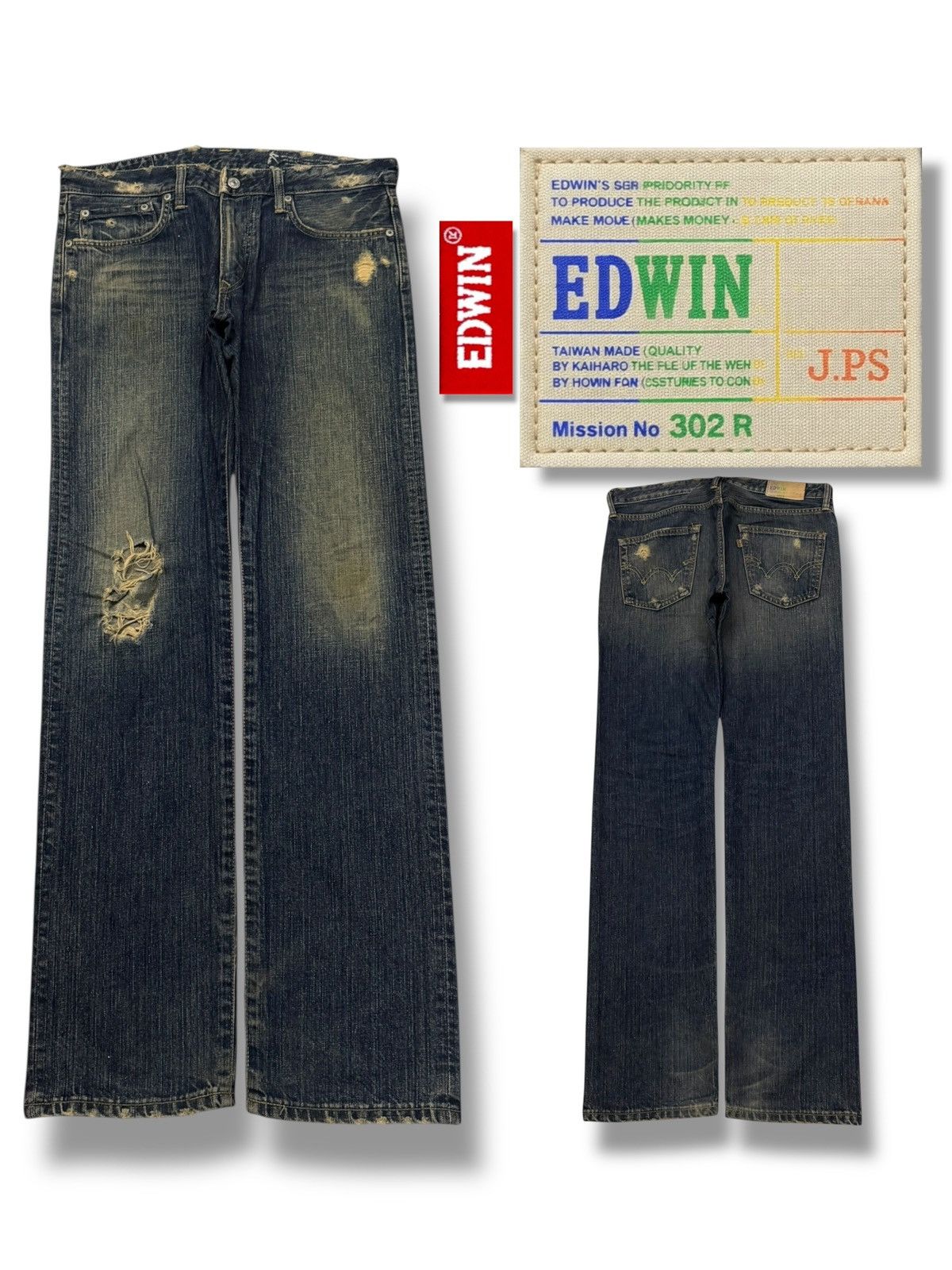 Edwin Vintage 00s EDWIN 502R Japanese Denim Jeans | Vintage Fade Size US 34 / EU 50 - 1 Thumbnail