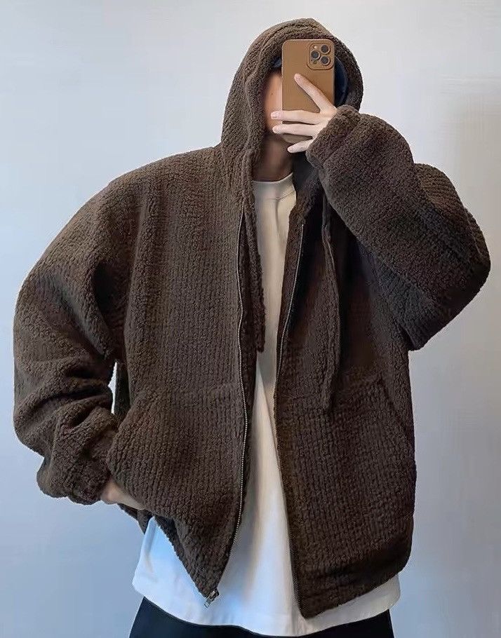 Japanese Brand × Vintage Premium fashion oversized fluffy fleece zip hoodie jacket Size US XXL / EU 58 / 5 - 2 Thumbnail