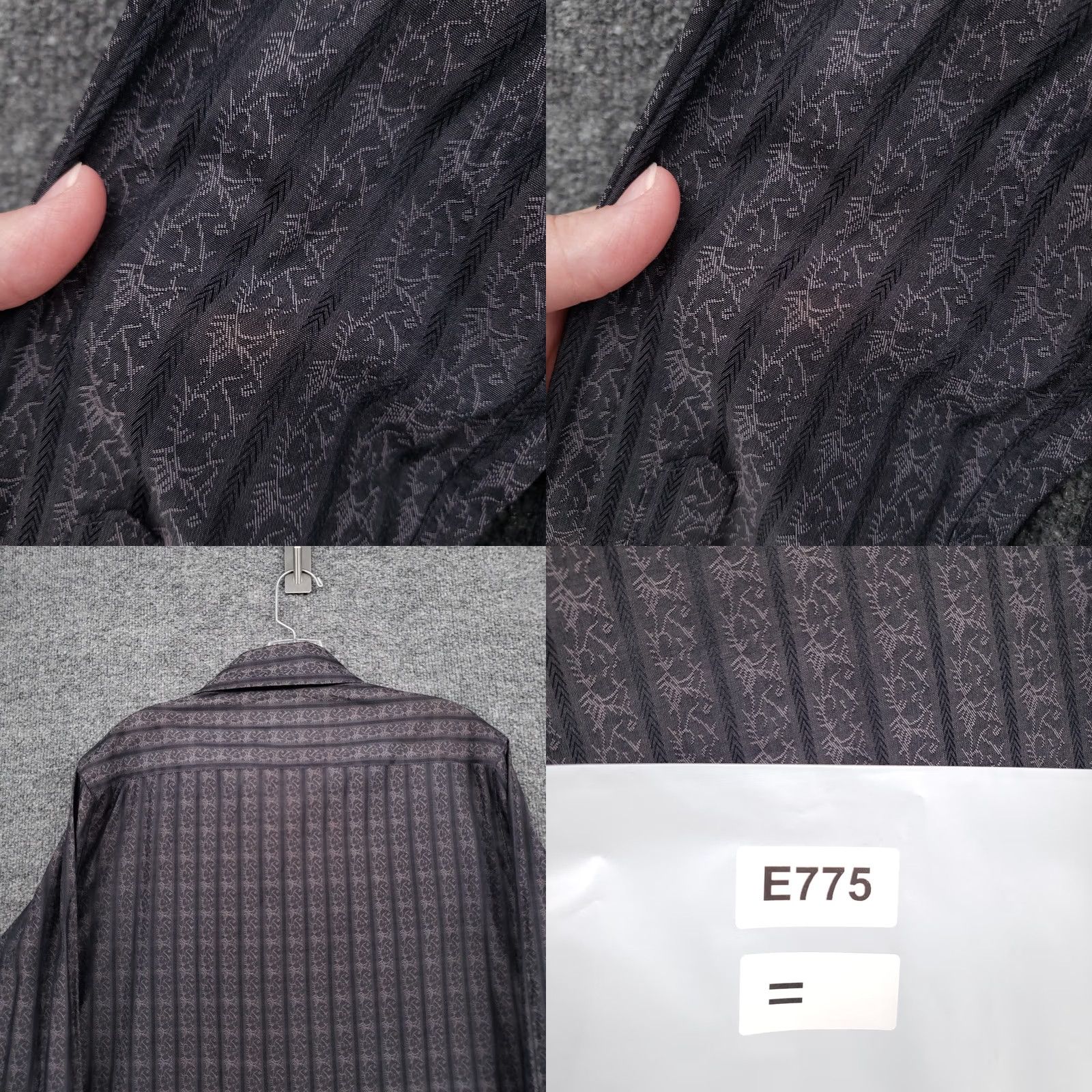 Vintage 7 Diamonds Button-Up Shirt Mens L Gray Nightlife Long Sleeve Collared, 42 Chest, Cotton Blend, Button, Regular Fit Size US L / EU 52-54 / 3 - 10 Thumbnail