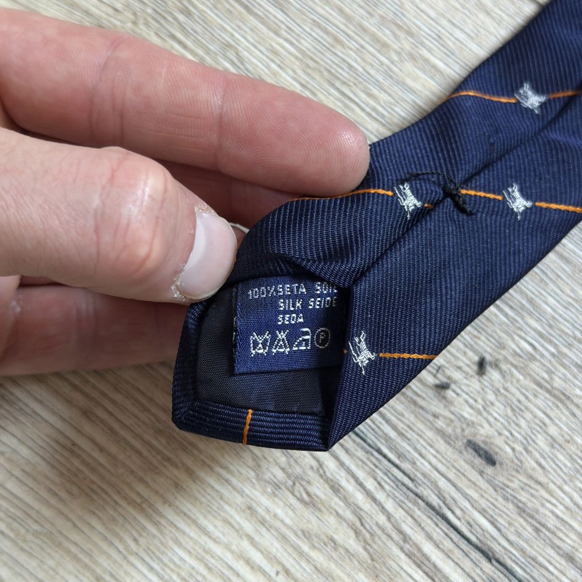 Burberry Vintage Burberry Silk Neck Ties Navy Nova Check Monogram Size ONE SIZE - 4 Thumbnail