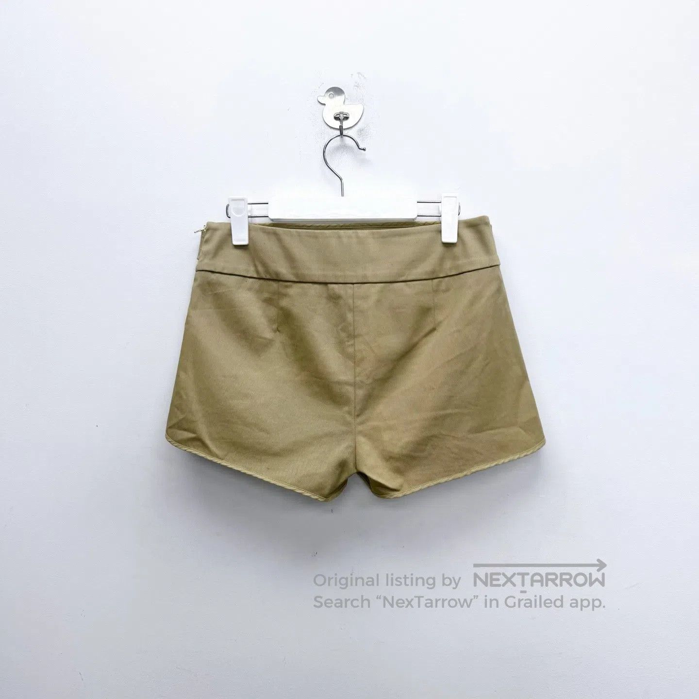 Valentino Valentino Khaki Bow Tie Side Zipper Hot Pants| Size 41" - 1 Thumbnail