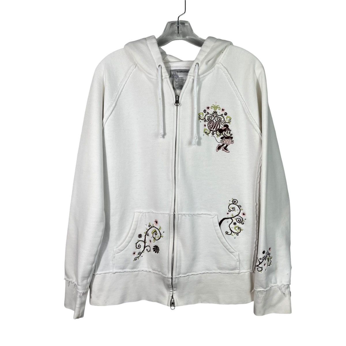 Disney × Vintage Disney Parks Y2K White Minnie Mouse Full Zip Fleece Jacket Size XL / US 12-14 / IT 48-50 - 1 Thumbnail