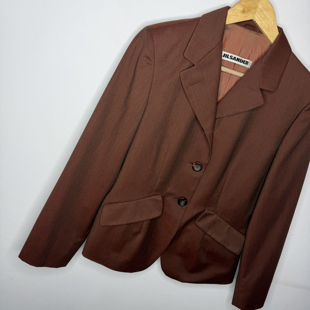 Jil Sander Vintage Jil sander blazer coat jacket brown wool Size S / US 4 / IT 40 - 3 Thumbnail