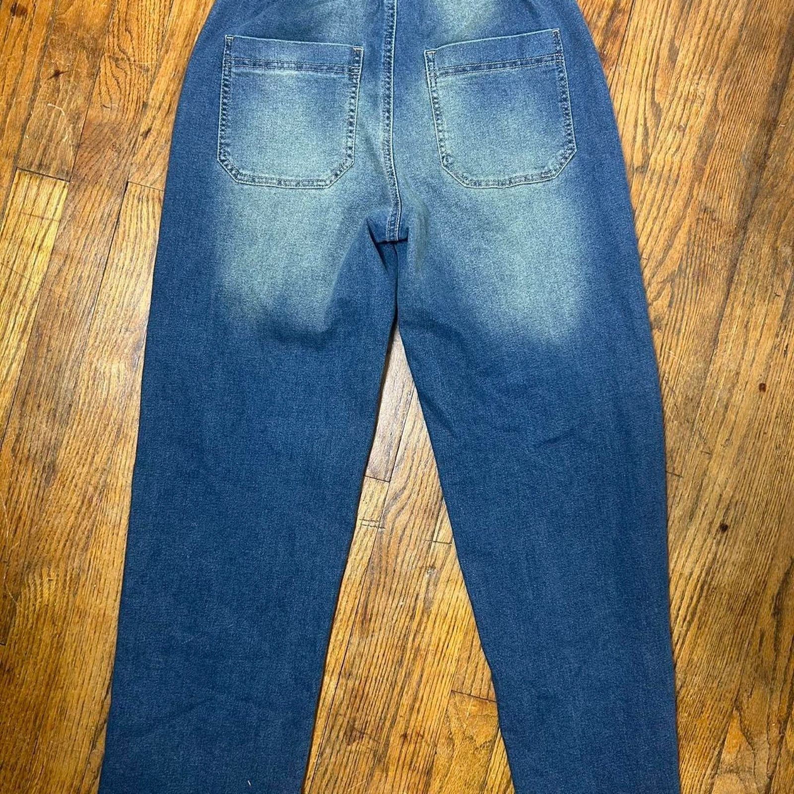 Other Blue denim high waisted wide leg skater grunge jeans Size 28" / US 6 / IT 42 - 3 Thumbnail