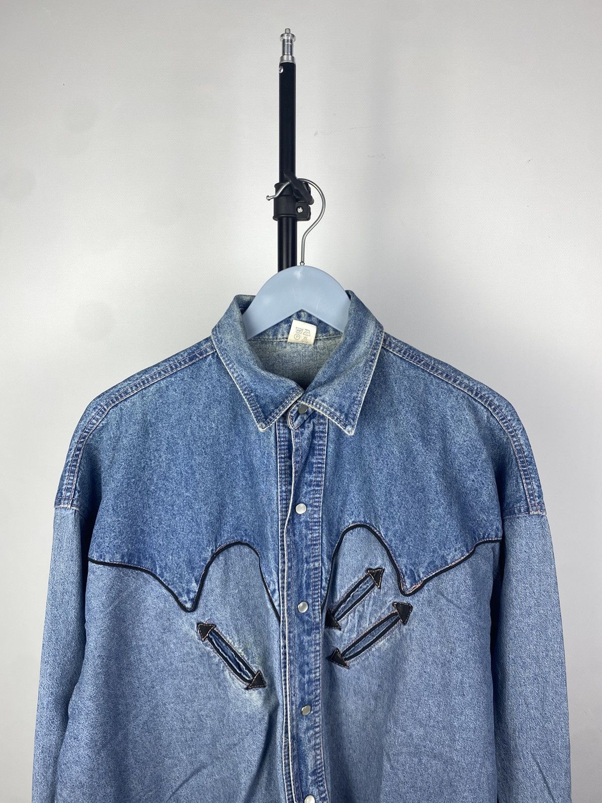Cowboy Equipment × Vintage 90s vintage USA western cowboy denim shirt Size US M / EU 48-50 / 2 - 2 Thumbnail