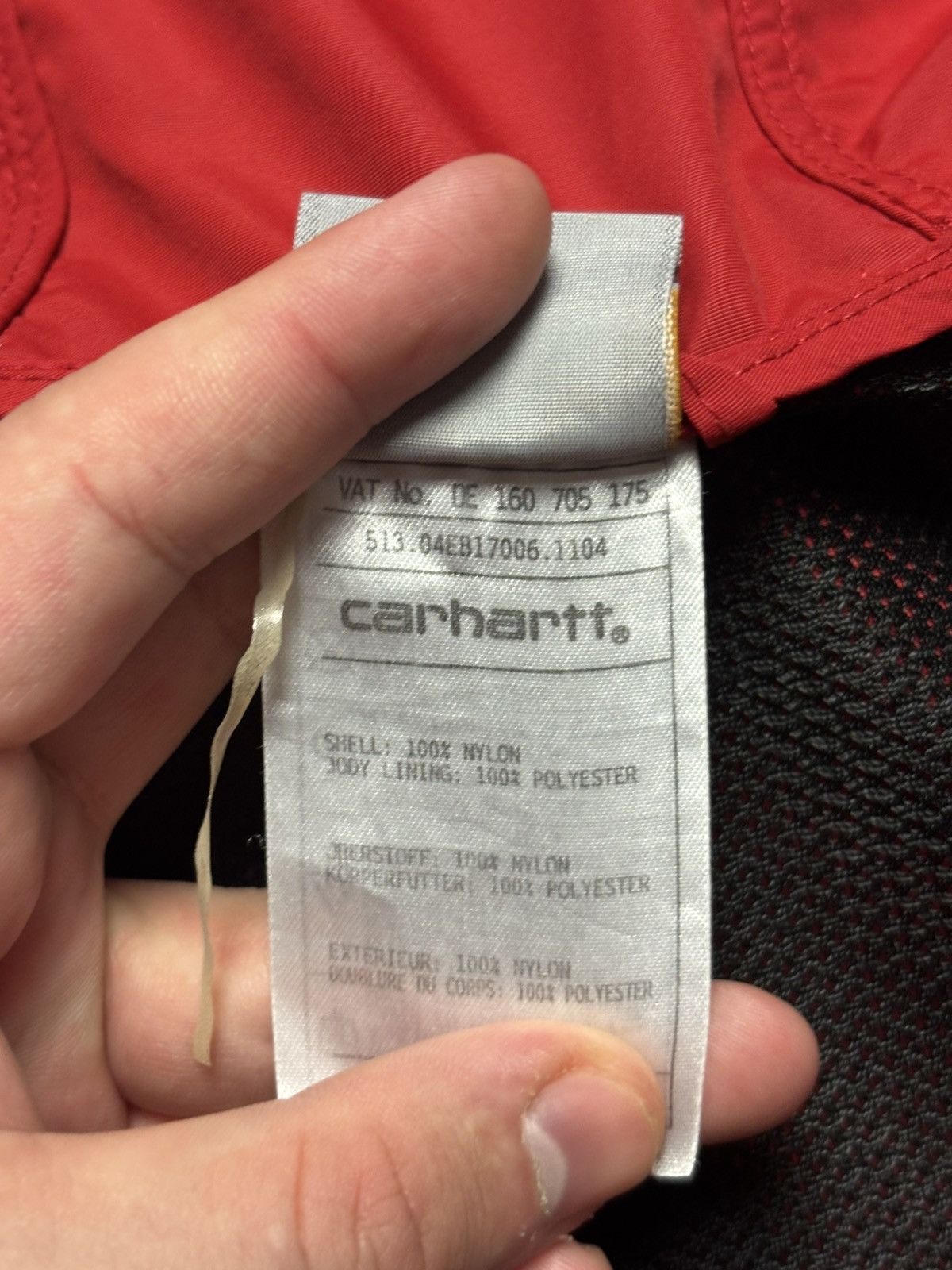 Carhartt Carhartt Windbreaker Jacket Nylon Hooded Full Zip Red Mens M Size US M / EU 48-50 / 2 - 12 Thumbnail