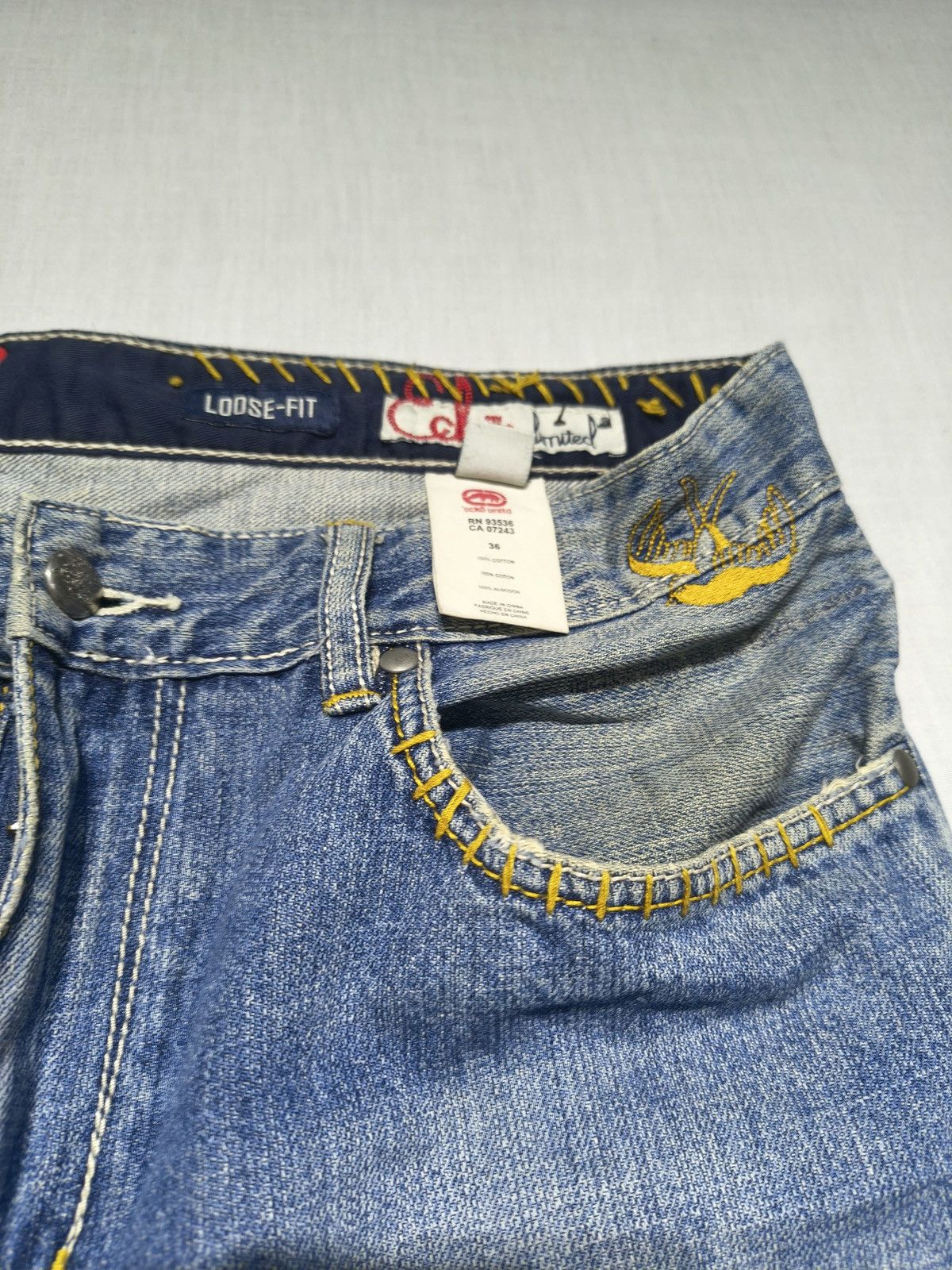 Ecko Unltd. CRAZY RHINO EMBROIDERED ECKO UNLIMITED JEANS 🦏(025) Size US 36 / EU 52 - 7 Thumbnail