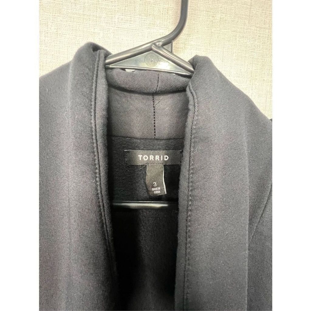 Torrid Torrid Heavyweight Black Fleece Lined Wrap Around Cardigan Size XXS / US 00 / IT 34 - 2 Thumbnail
