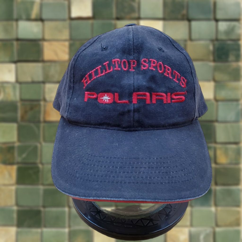 Vintage VINTAGE Polaris Hat Cap Black Red Adjustable Strapback Mens Baseball Hilltop Polaris MN Size ONE SIZE - 1 Thumbnail