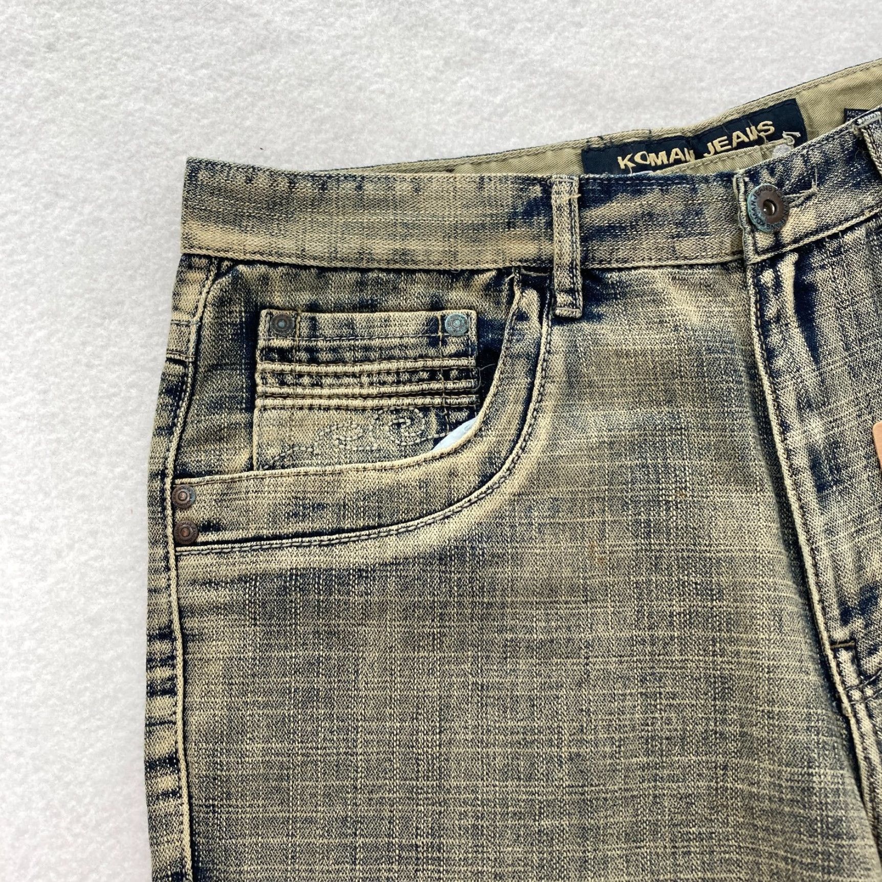 Denime Vintage Koman Jeans Mens 36x30 Relaxed Straight Blue Denim Flap Pocket Y2K NWT Denim Jeans Size US 36 / EU 52 - 3 Thumbnail