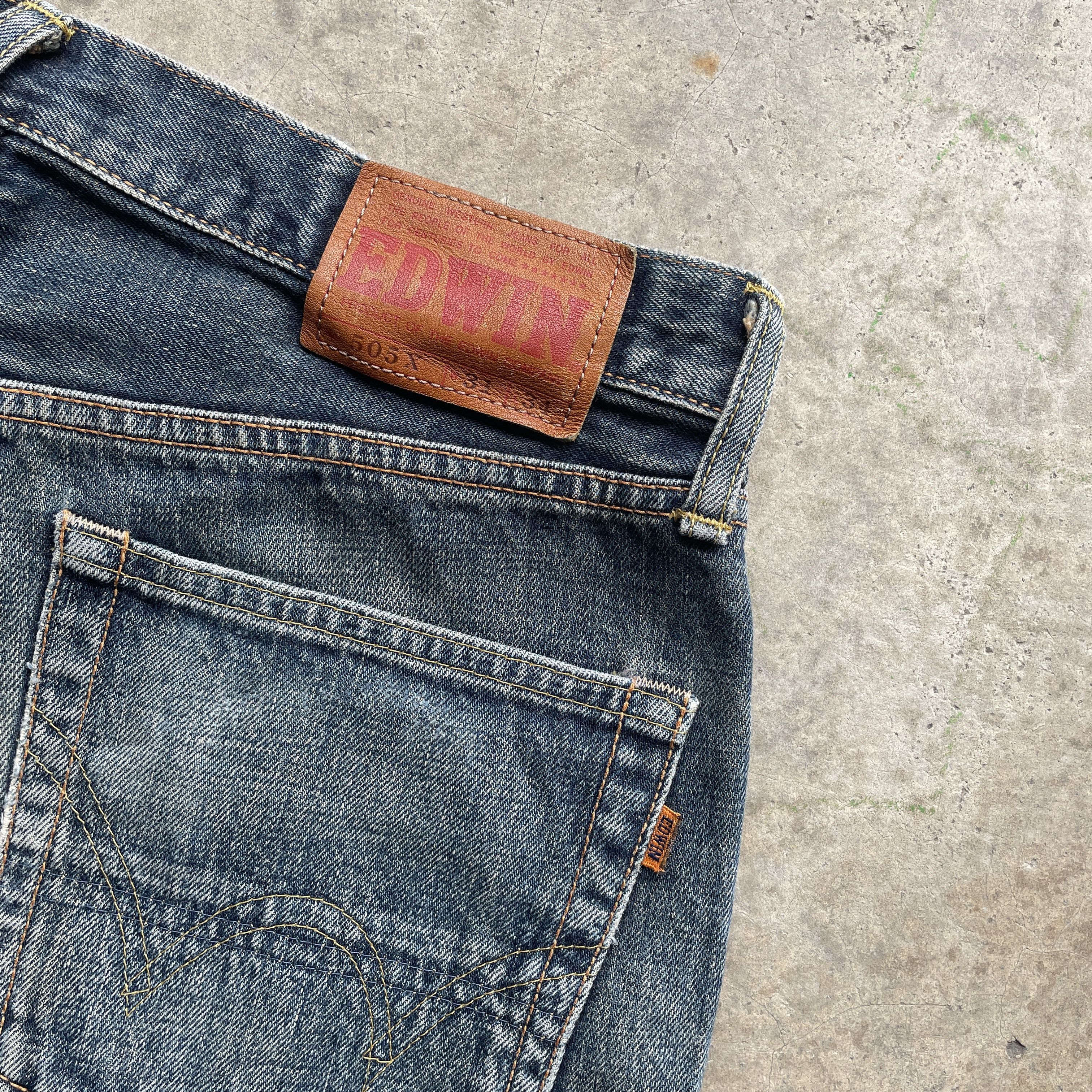 Edwin VINTAGE EDWIN 505 BAGGY DISTRESSED FADED JEANS PANTS W31 Size US 31 - 8 Thumbnail