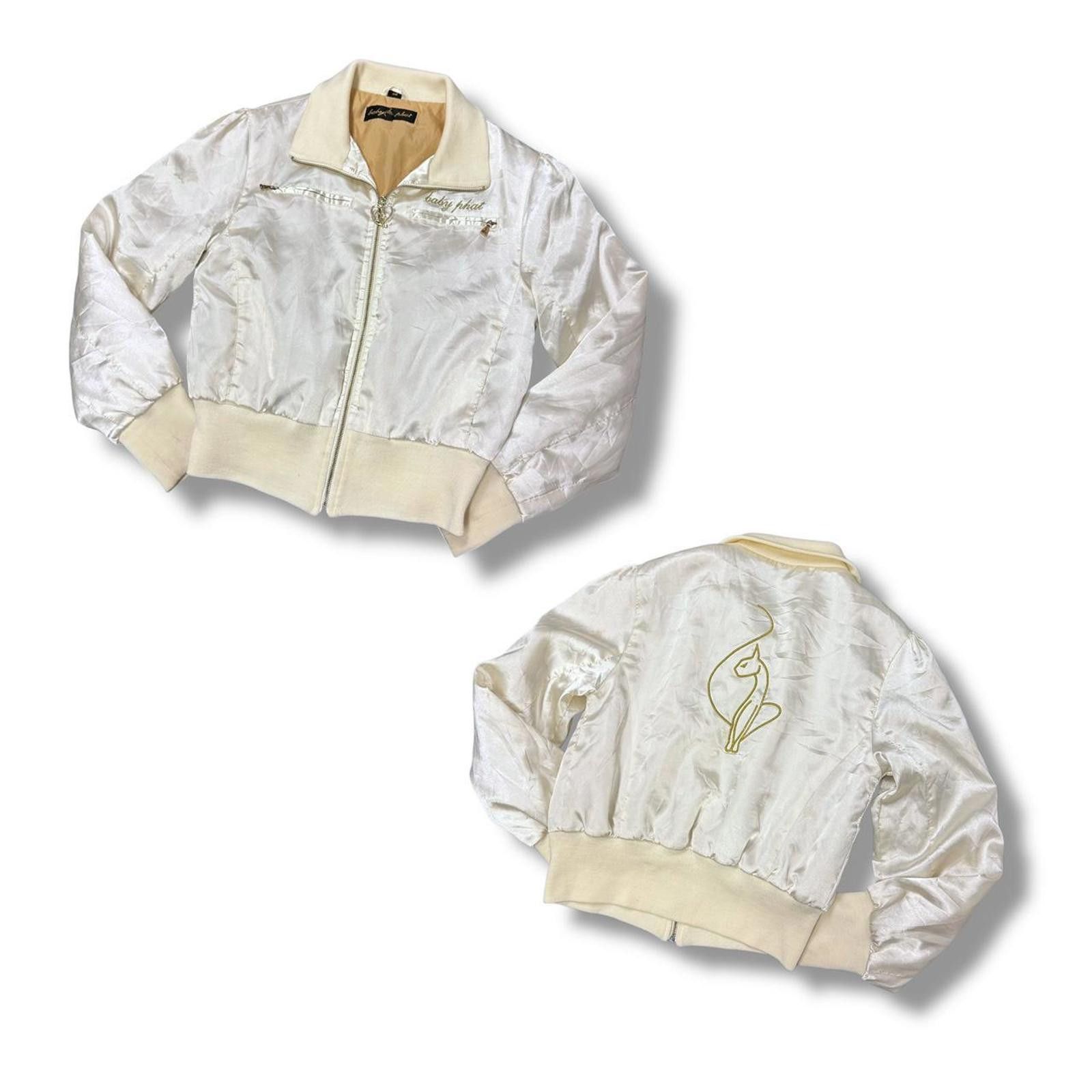 Y2K Cream Baby Phat Zip Up Jacket
