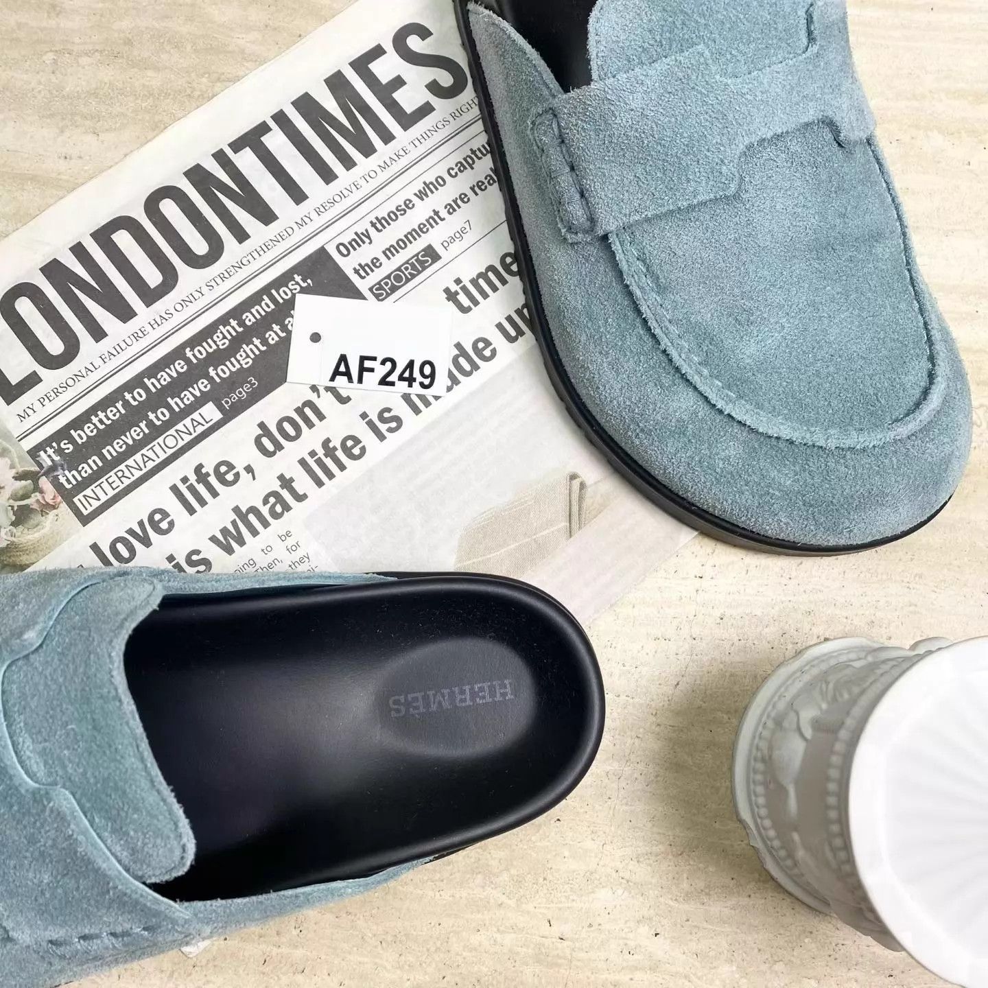 Hermes HERMES Go Seafoam Green Calfskin Mules Size 37 98 Size US 6.5 / IT 36.5 - 3 Thumbnail