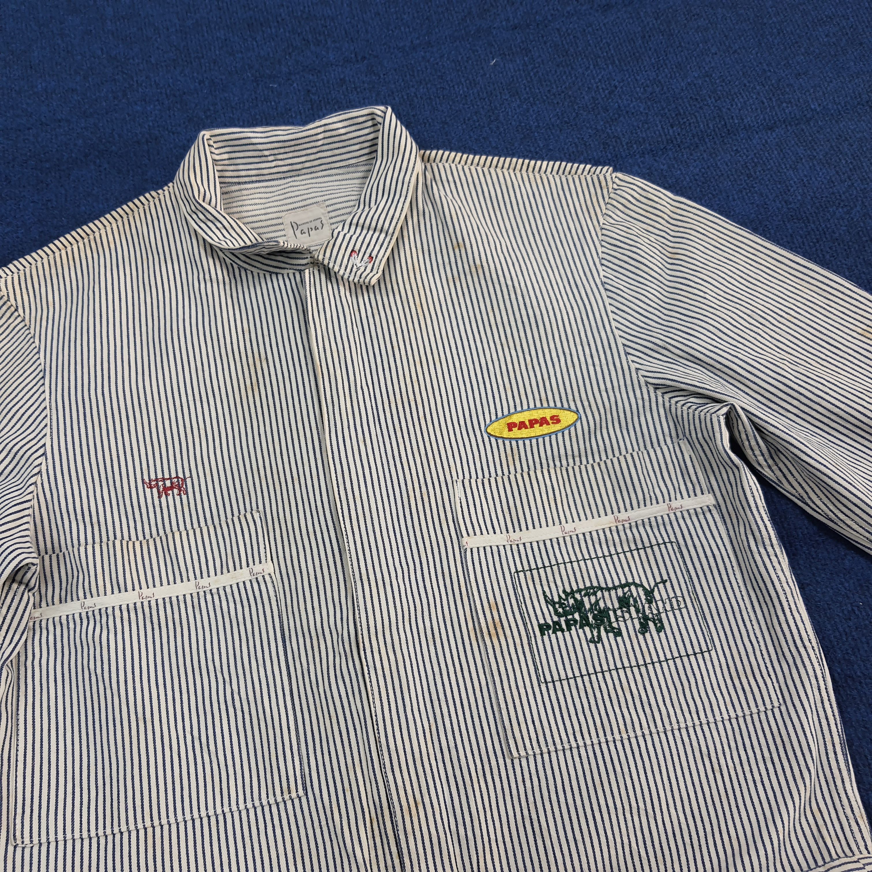Japanese Brand PAPAS Hickory Stripe Custom Hysteric Coverall C302N19 Size US M / EU 48-50 / 2 - 6 Thumbnail
