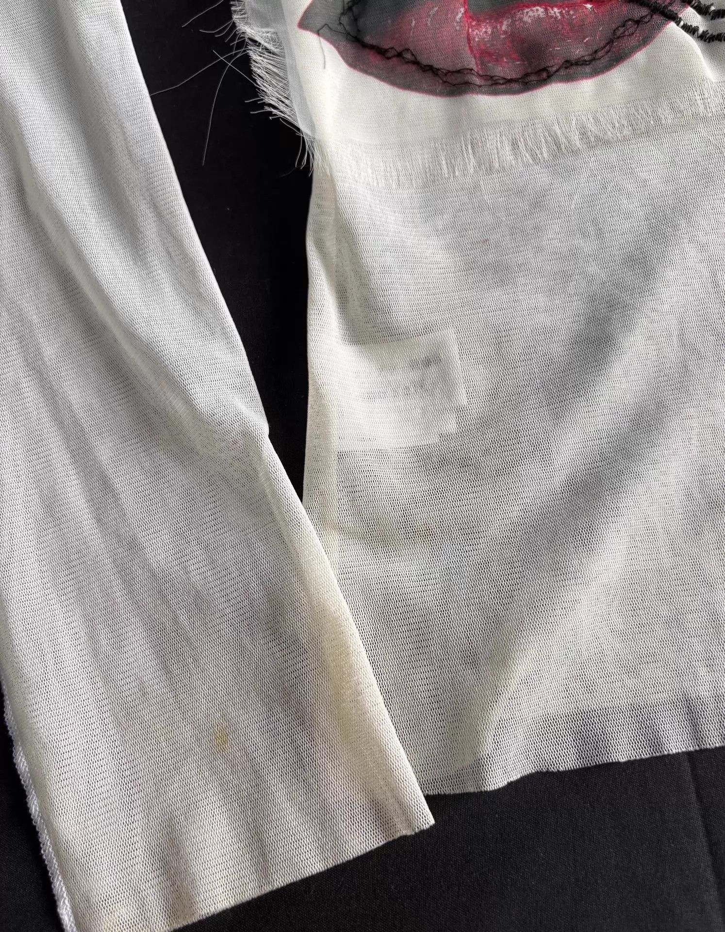 Jean Paul Gaultier JPG 2002 Madonna Face Tulle White LS Tee Rare Size XL / US 12-14 / IT 48-50 - 9 Thumbnail