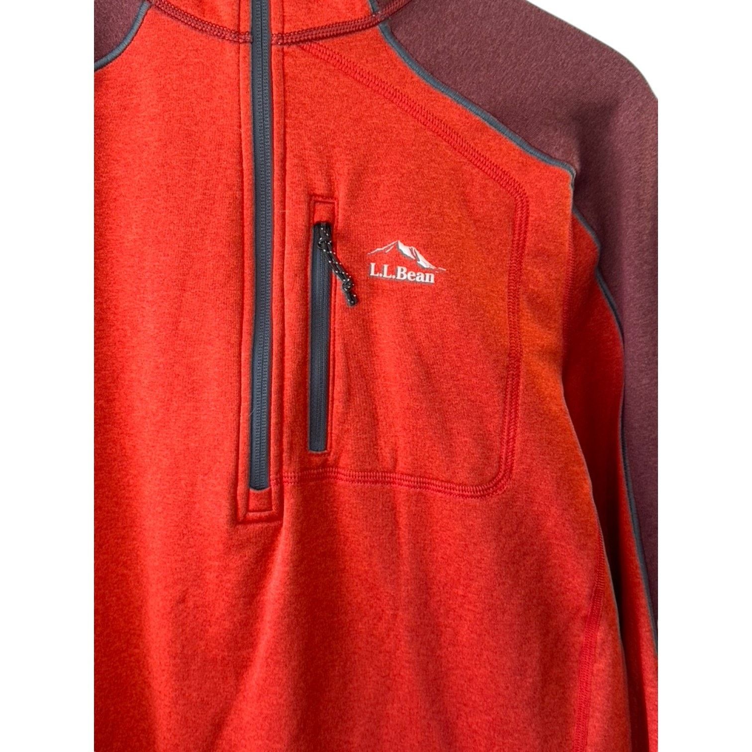 L.L. Bean LL Bean Red Long Sleeve 1/2 Zip Hooded Pullover Men's Medium Size US L / EU 52-54 / 3 - 3 Thumbnail