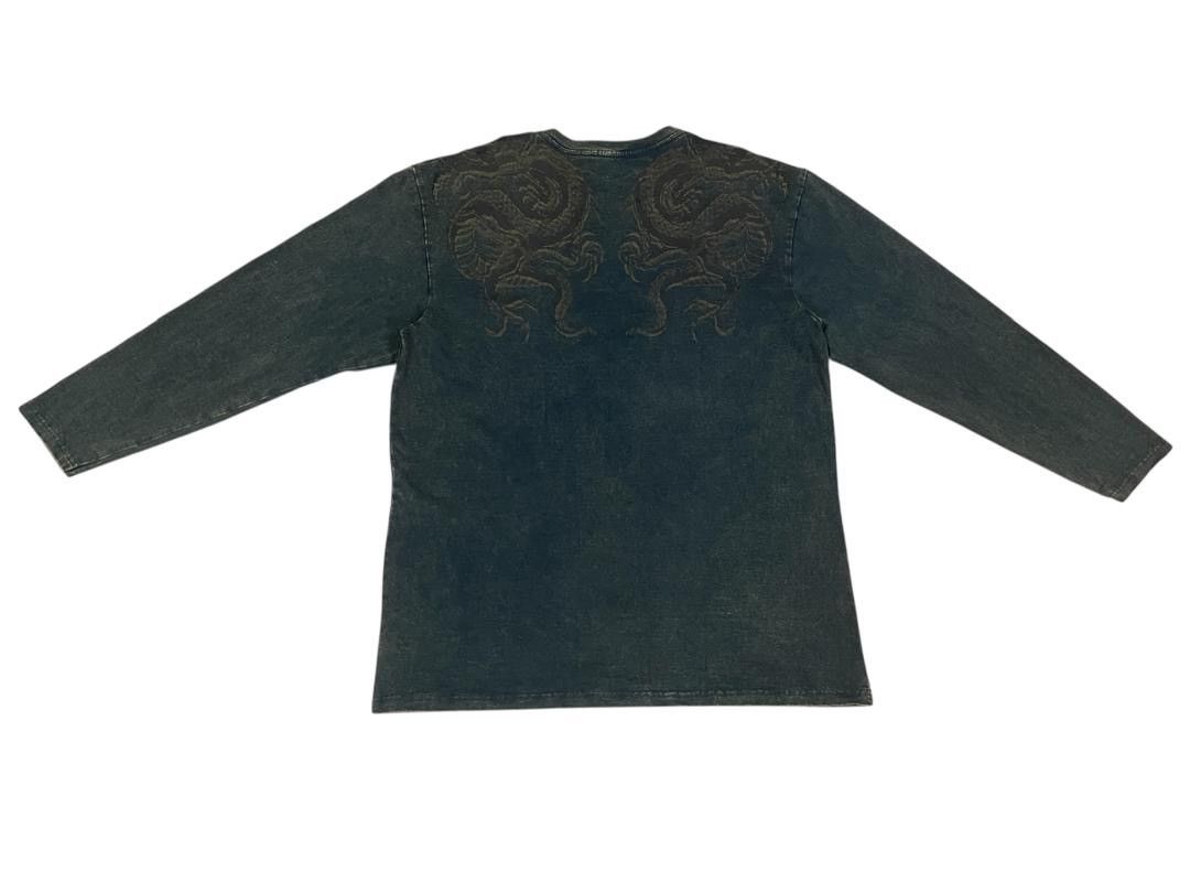 Japanese Brand Cross Keys Dragon Poem Long Sleeve Tee Shirt Size US L / EU 52-54 / 3 - 9 Thumbnail