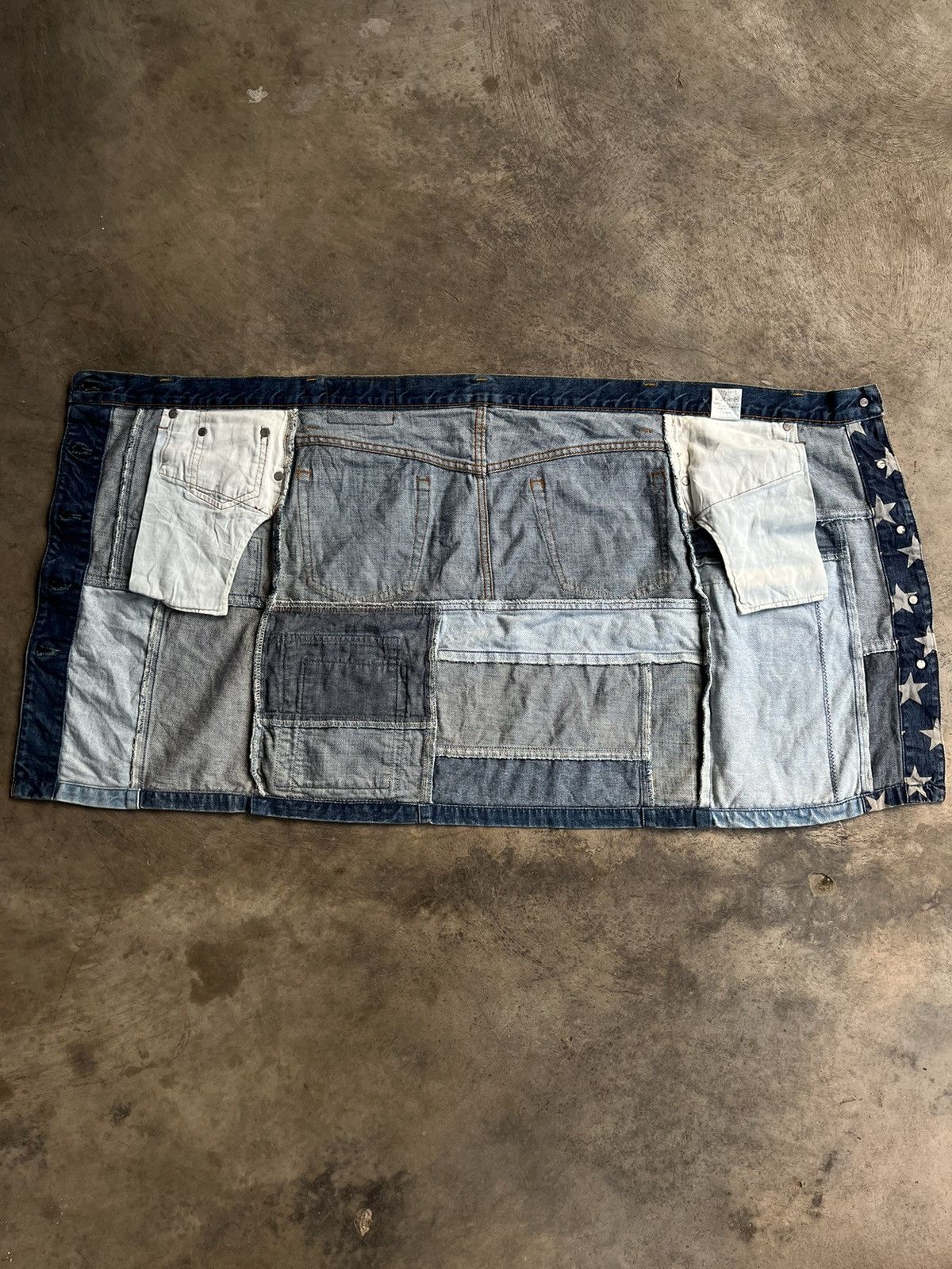 Hysteric Glamour 1990s Hysteric Glamour Kinky Hagi Patcwork Star Denim Skirt Size 32" / US 10 / IT 46 - 2 Thumbnail