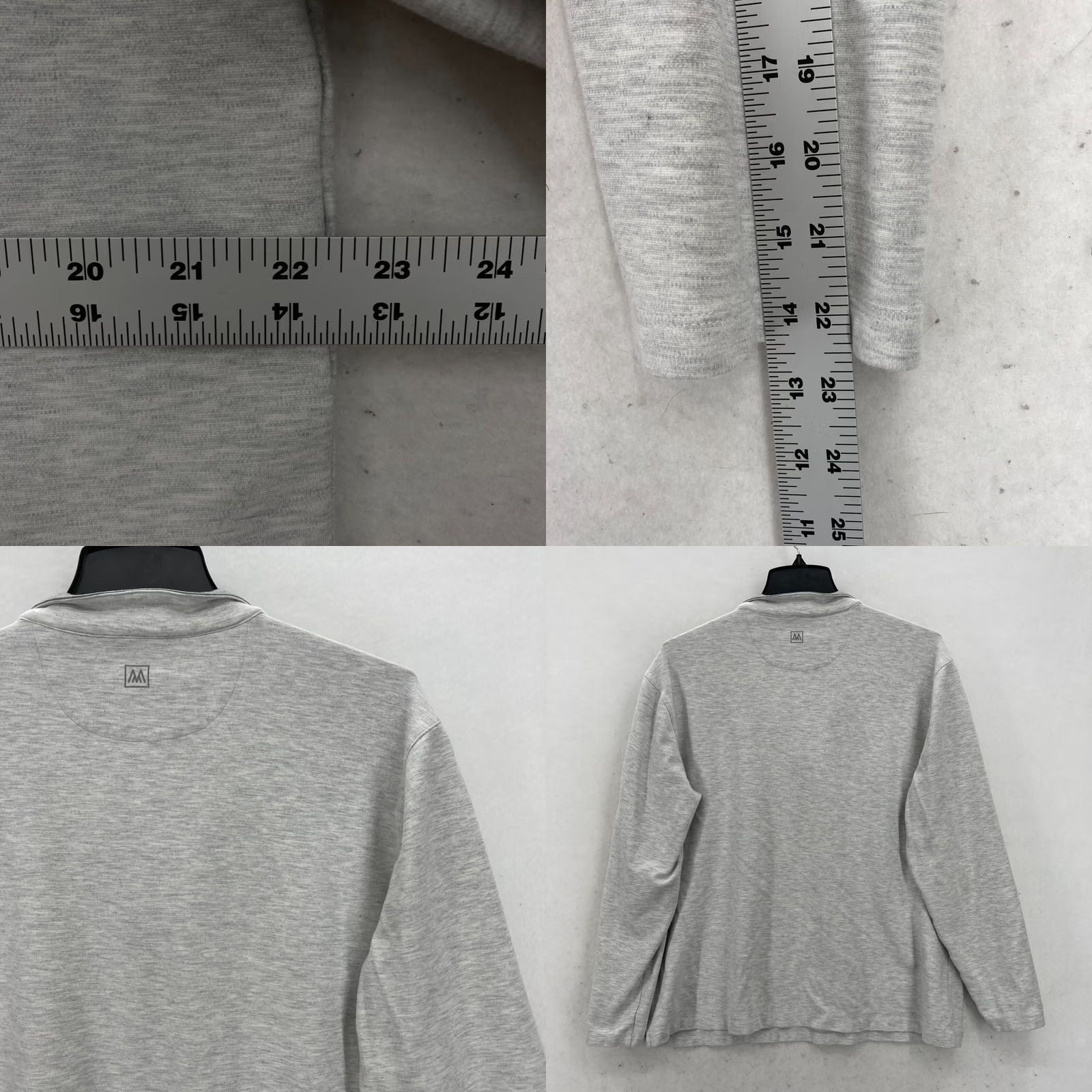 Mizzen+Main Mizzen+Main Gray Heather ProFlex Quarter Zip Sweatshirt Mens XL Performance Shirt Size US XL / EU 56 / 4 - 8 Thumbnail