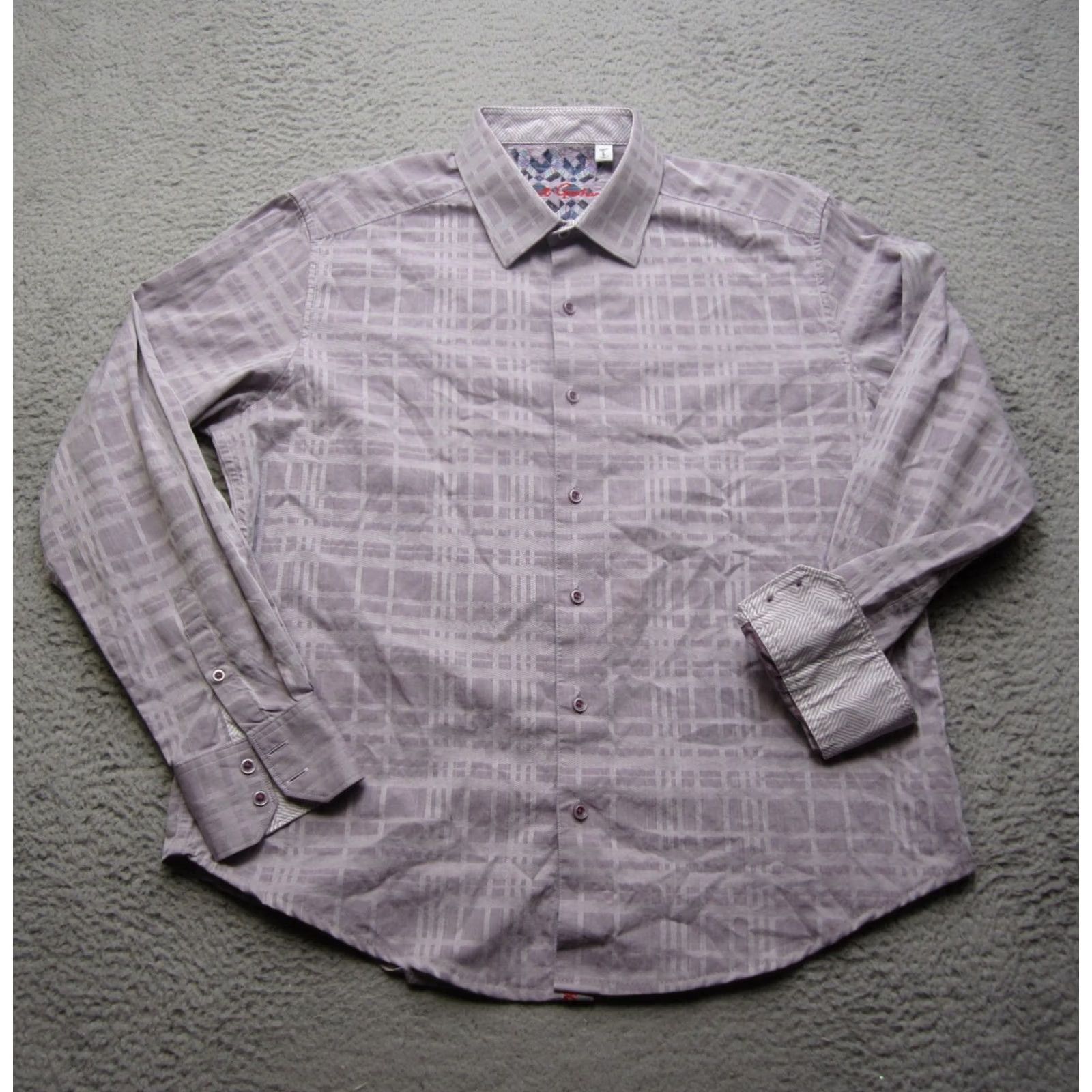 Robert Graham Robert Graham Shirt Mens L Purple Geometric Abstract Button Up Casual Flip Cuff Size US L / EU 52-54 / 3 - 2 Thumbnail