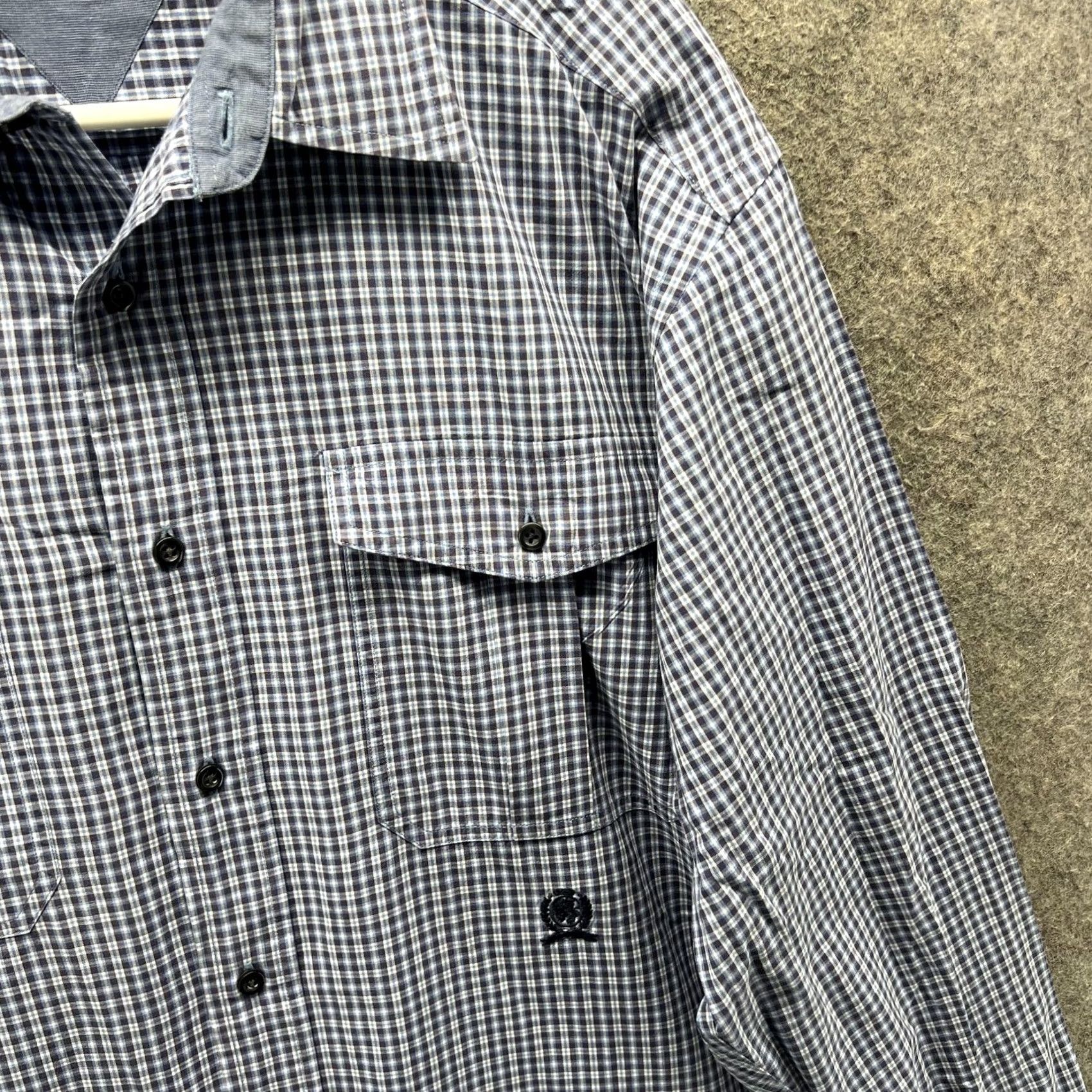 Tommy Hilfiger Tommy Hilfiger Shirt Mens Medium Blue Plaid Long Sleeve Button-Down Cotton Size US M / EU 48-50 / 2 - 5 Thumbnail