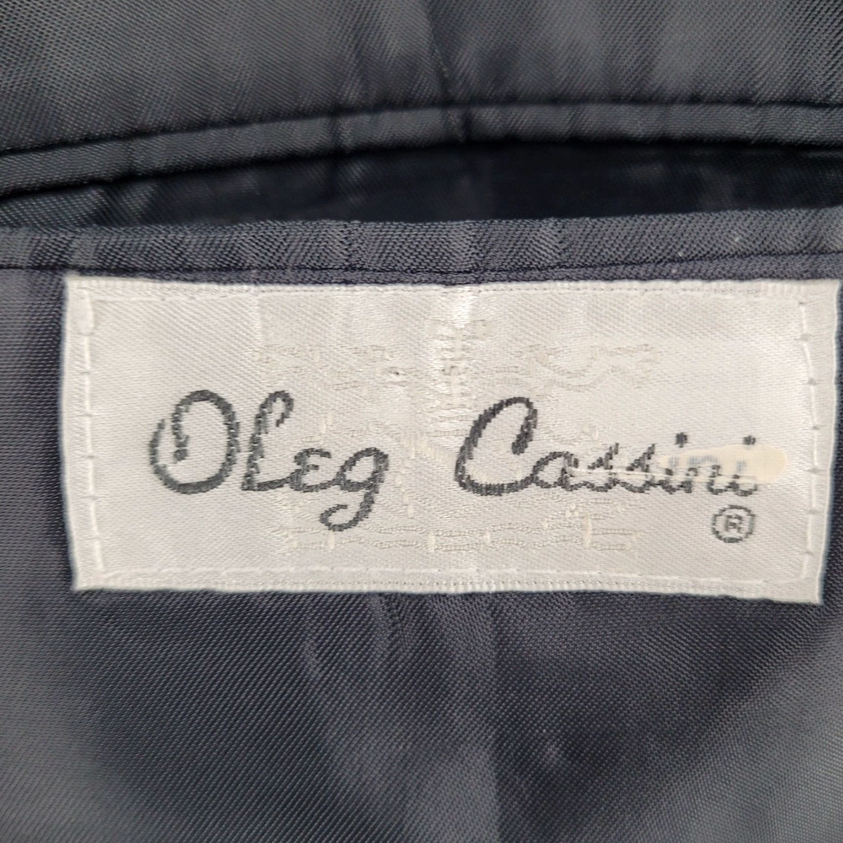 Oleg Cassini Oleg Cassini Navy 100% Wool 3 Button Ventless Notch Blazer Sport Coat 42L Size 42R - 3 Thumbnail
