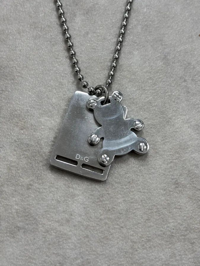 Dolce & Gabbana Dolce & Gabbana Bear Charm Dog Tag Necklace Size ONE SIZE - 5 Thumbnail