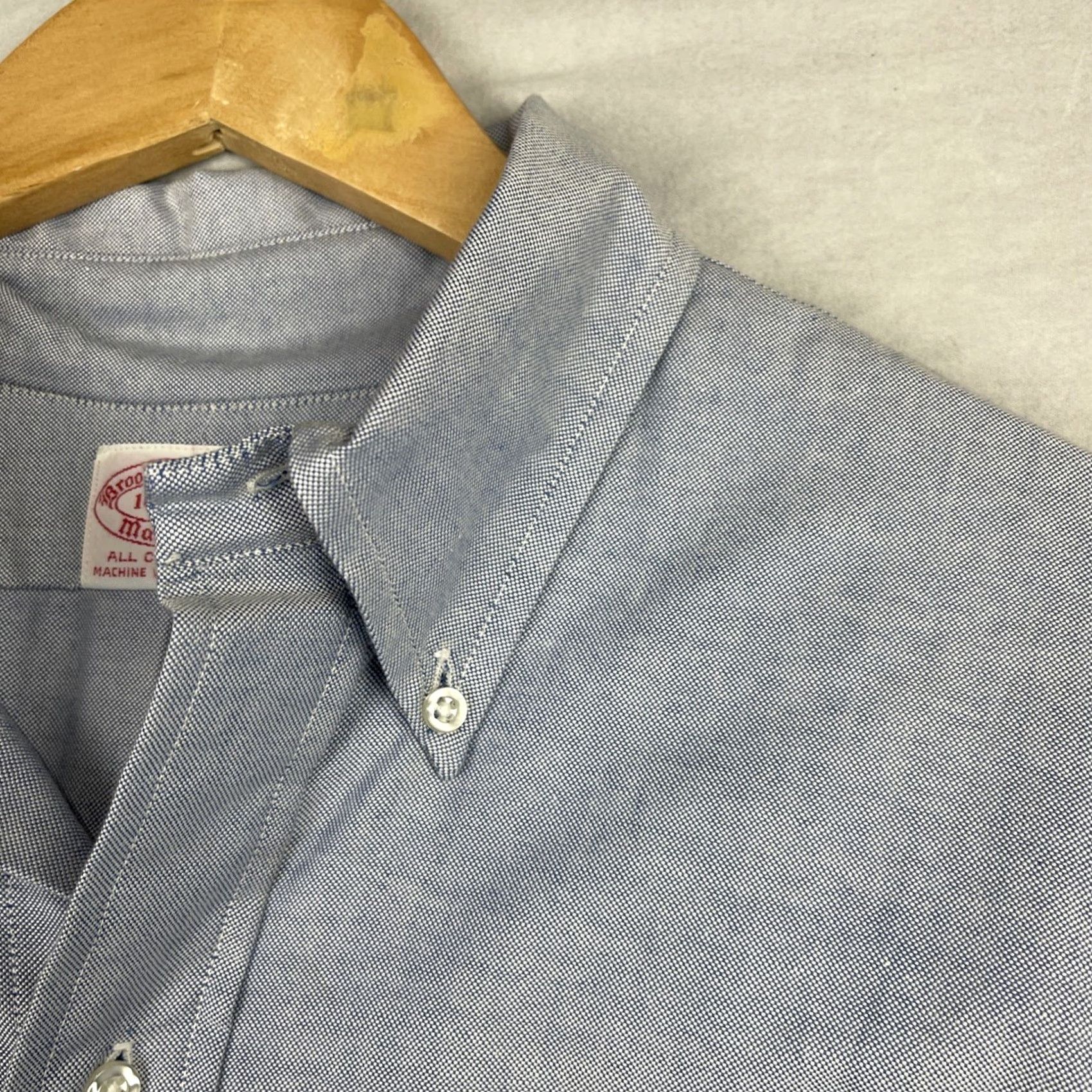 Brooks Brothers VINTAGE Brooks Brothers Shirt Mens 16.5-3 Blue Oxford Button Down Long Sleeve 2XL Regular Navy Blue Chinstrap? Size US XXL / EU 58 / 5 - 5 Thumbnail