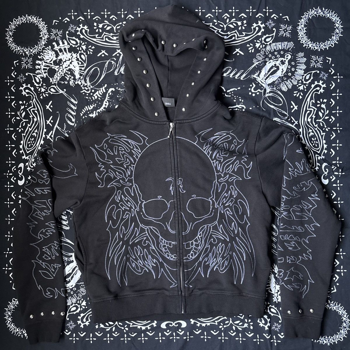 City Morgue × Revenge Tribal skull studded zip up Size US S / EU 44-46 / 1 - 1 Thumbnail