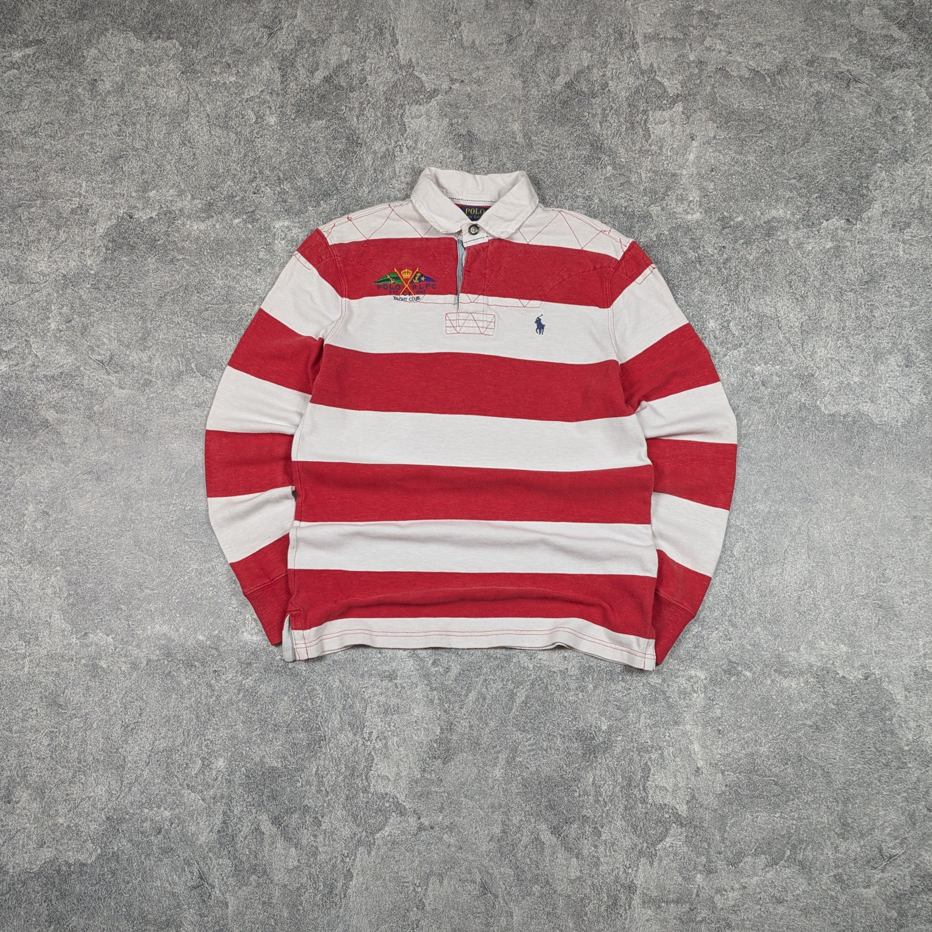 Vintage Polo Ralph Lauren Yacht Club Striped Rugby Polo