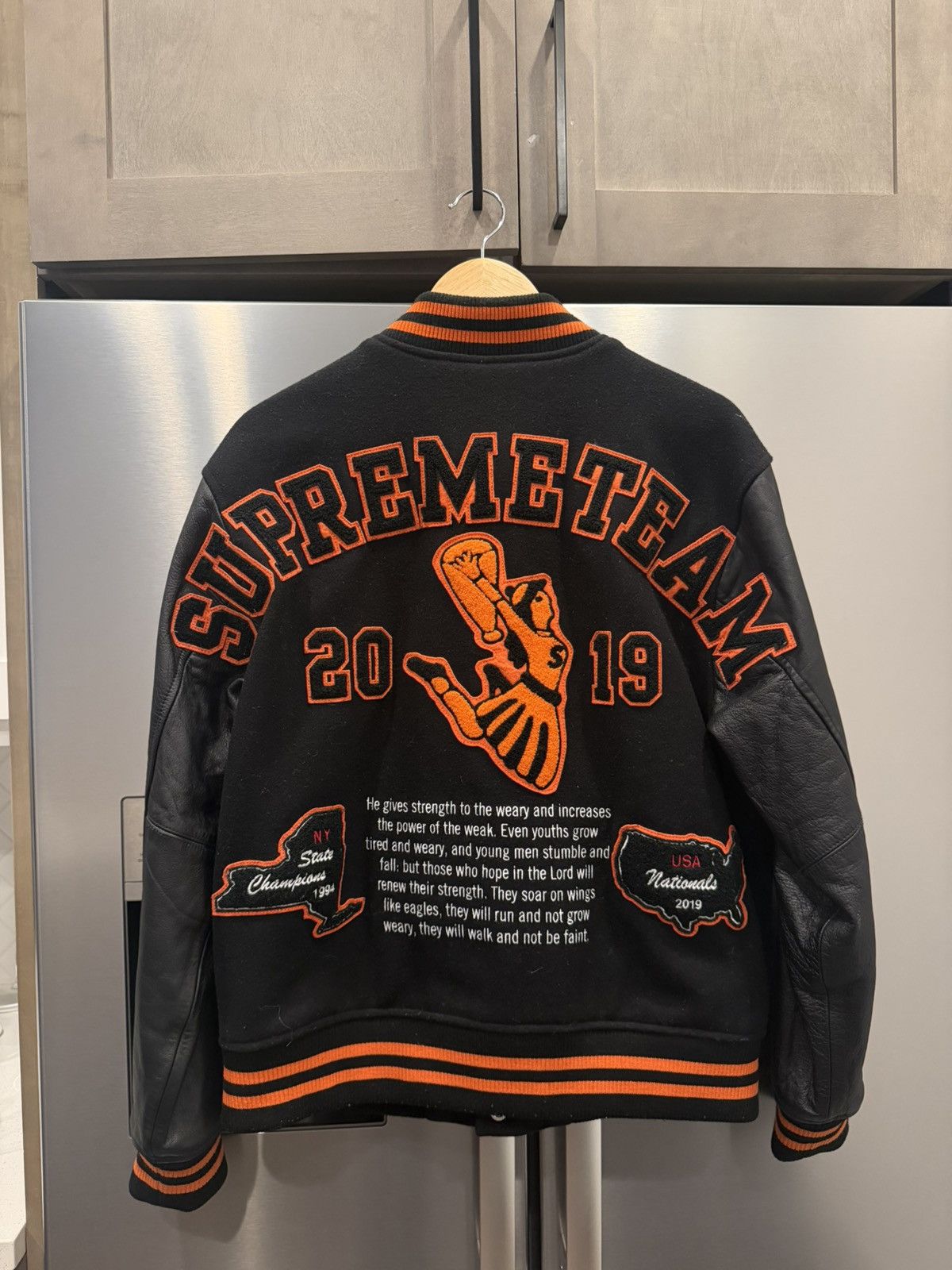 Supreme Supreme Black Leather Varsity Jacket Size US M / EU 48-50 / 2 - 4 Thumbnail