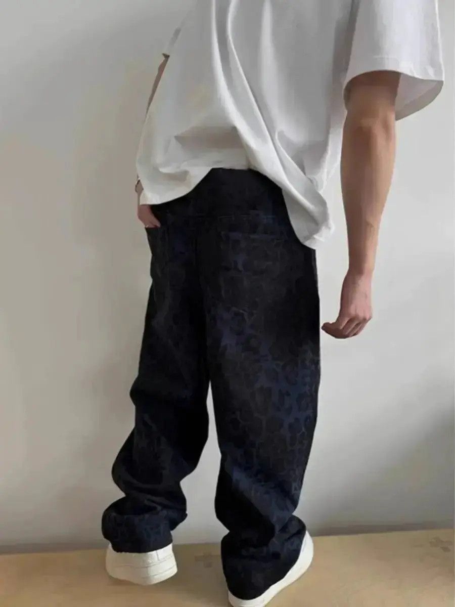Japanese Brand Retro blue leopard print loose casual jeans Size US 32 / EU 48 - 4 Thumbnail