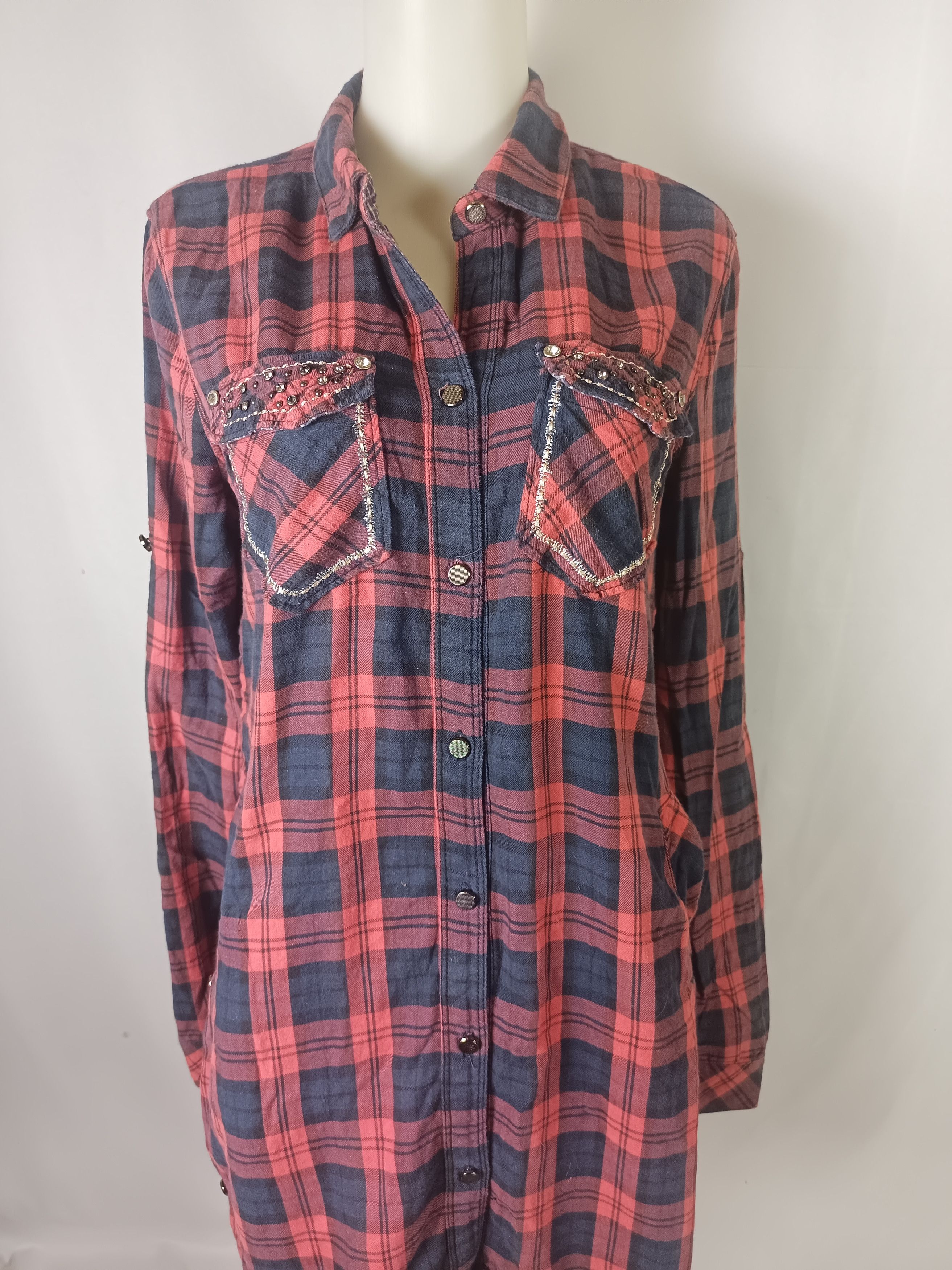 Japanese Brand × Le Grande Bleu (L.G.B.) × Miss Me Miss Me Since2001 Tartan Sequine Button Ups Shirt lgb Style Size M / US 6-8 / IT 42-44 - 2 Thumbnail