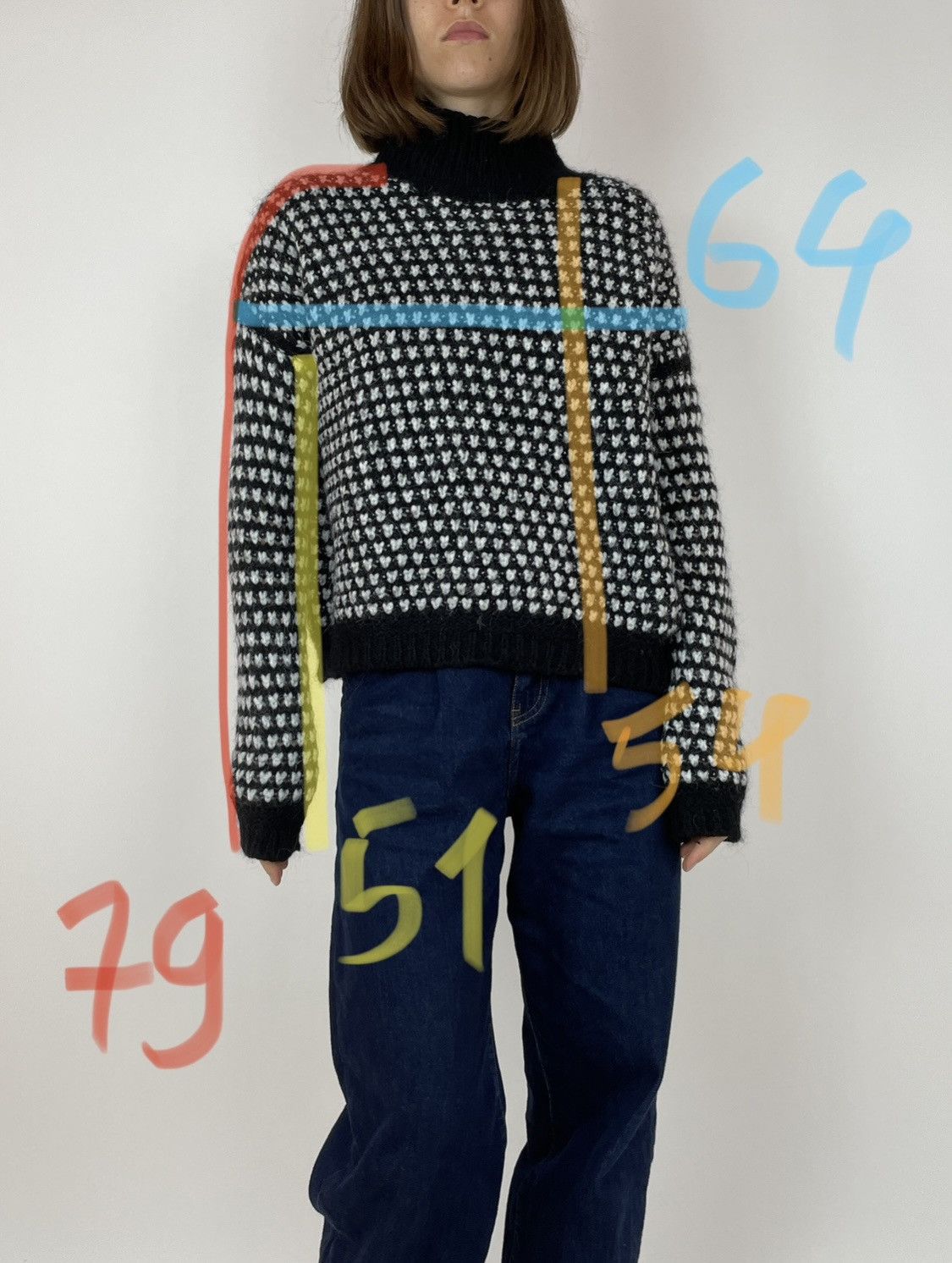 Hugo Boss HUGO BOSS WOMENS wool cropped oversized High Neck sweater Size L / US 10 / IT 46 - 12 Thumbnail