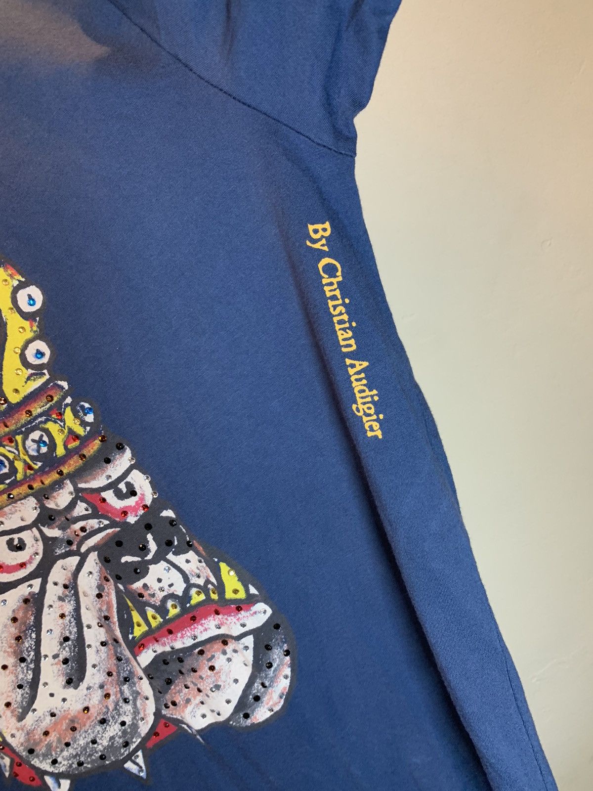 Christian Audigier × Ed Hardy × Vintage *RARE* Vintage Ed Hardy Rhinestoned Royal Bulldog T-Shirt L Size US L / EU 52-54 / 3 - 6 Thumbnail