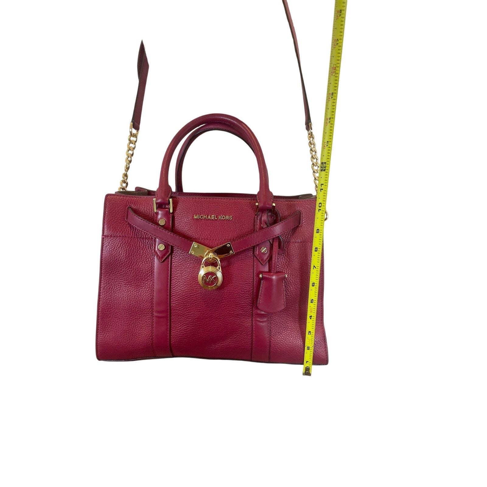 Michael Kors MICHAEL KORS NOUVEAU SATCHEL BAG PADLOCK KEY CROSSBODY BERRY Size ONE SIZE - 7 Thumbnail