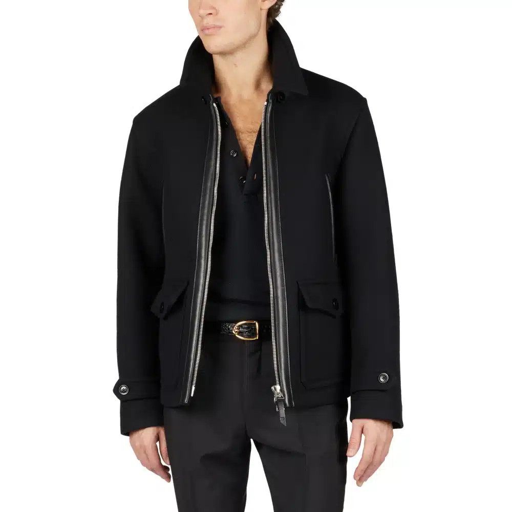 Tom Ford o1loc1c0925 OJR001 Wool Full Zip Short Coat in Black Size US L / EU 52-54 / 3 - 2 Thumbnail