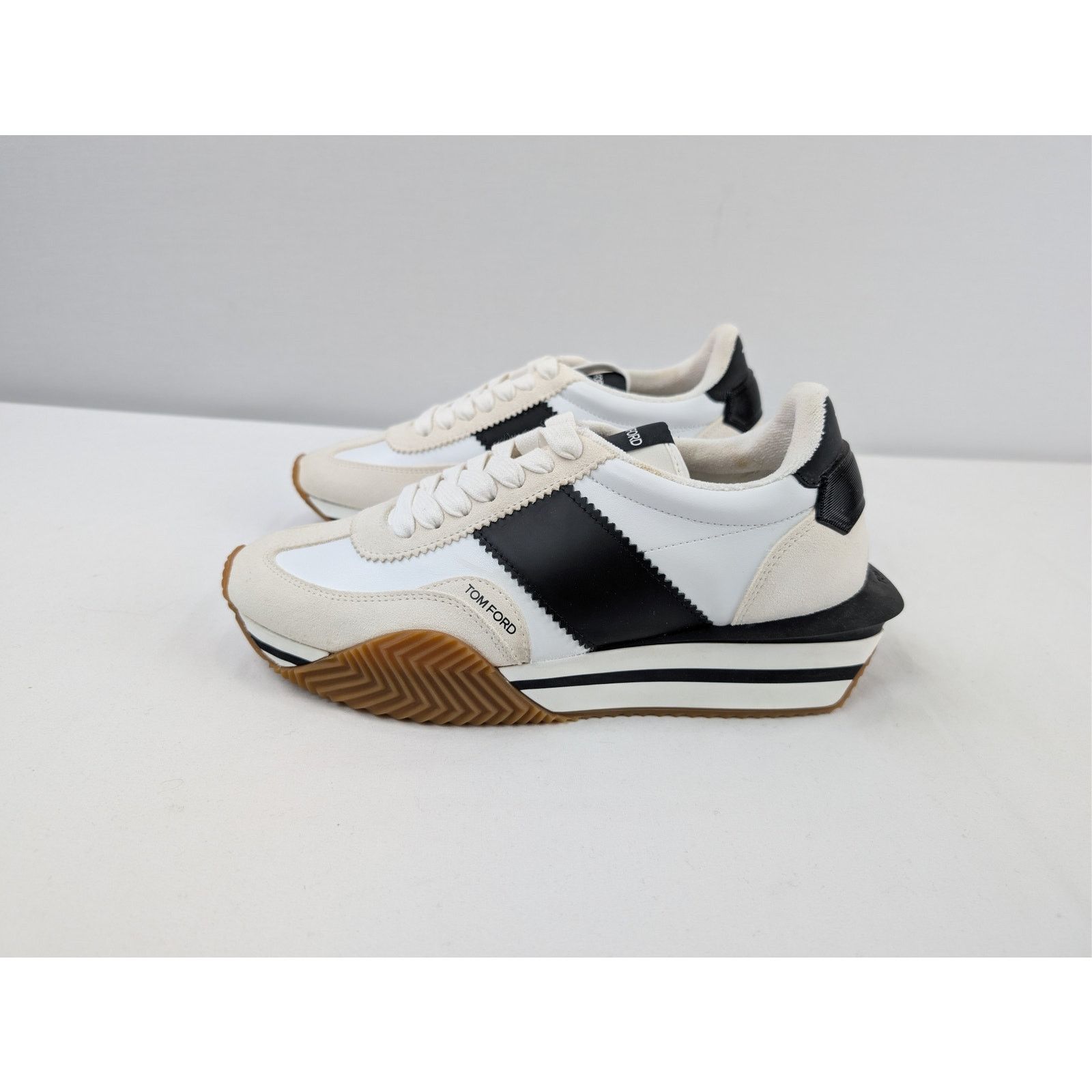 Tom Ford o1rshd1 Chunky Low top Sneaker in white/black/Brown Size US 10 / EU 43 - 9 Thumbnail