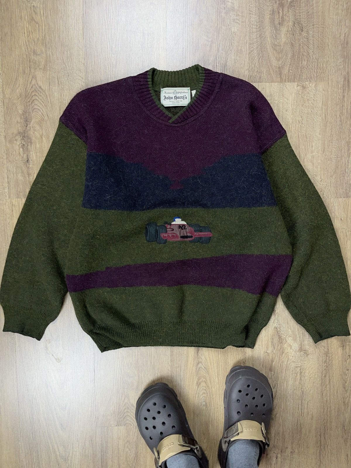 Japanese Brand × Vintage ➕vintage y2k fuzzy sweater formula 1 racing embroidery Size US L / EU 52-54 / 3 - 1 Thumbnail
