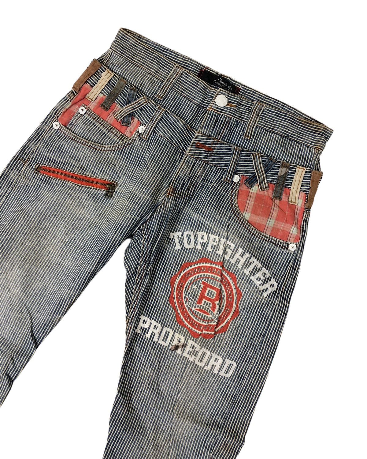 Japanese Brand Double Waisted Japanese Brand Dominate Hickory Stripe Jeans Size US 30 / EU 46 - 5 Thumbnail