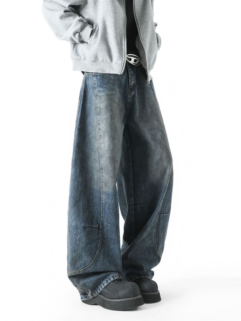 Japanese Brand Retro loose casual wide leg jeans Size US 32 / EU 48 - 4 Thumbnail
